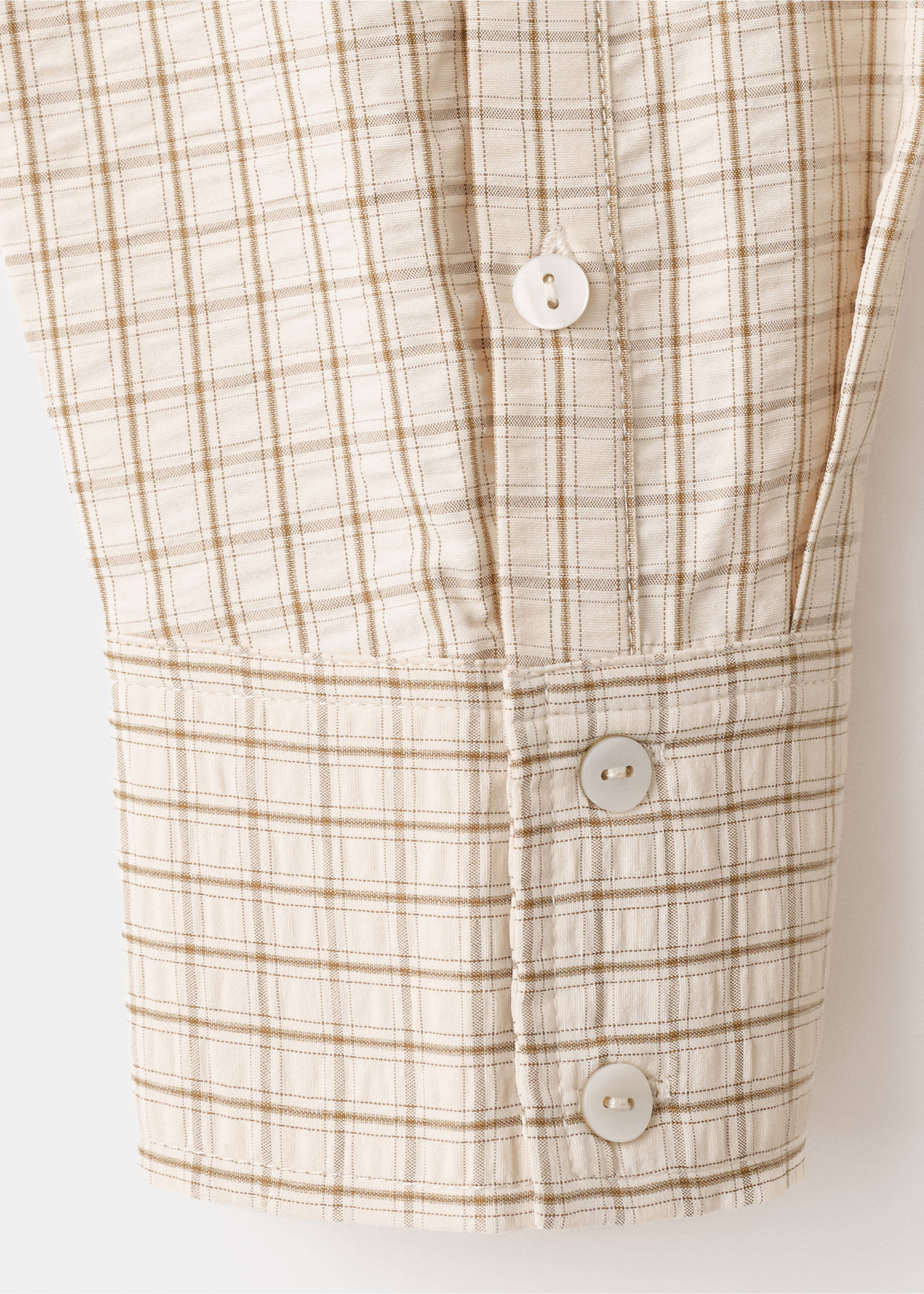 Straight checkered shirt - Details of the article 0, Brown. Ref: 27095837-00.
