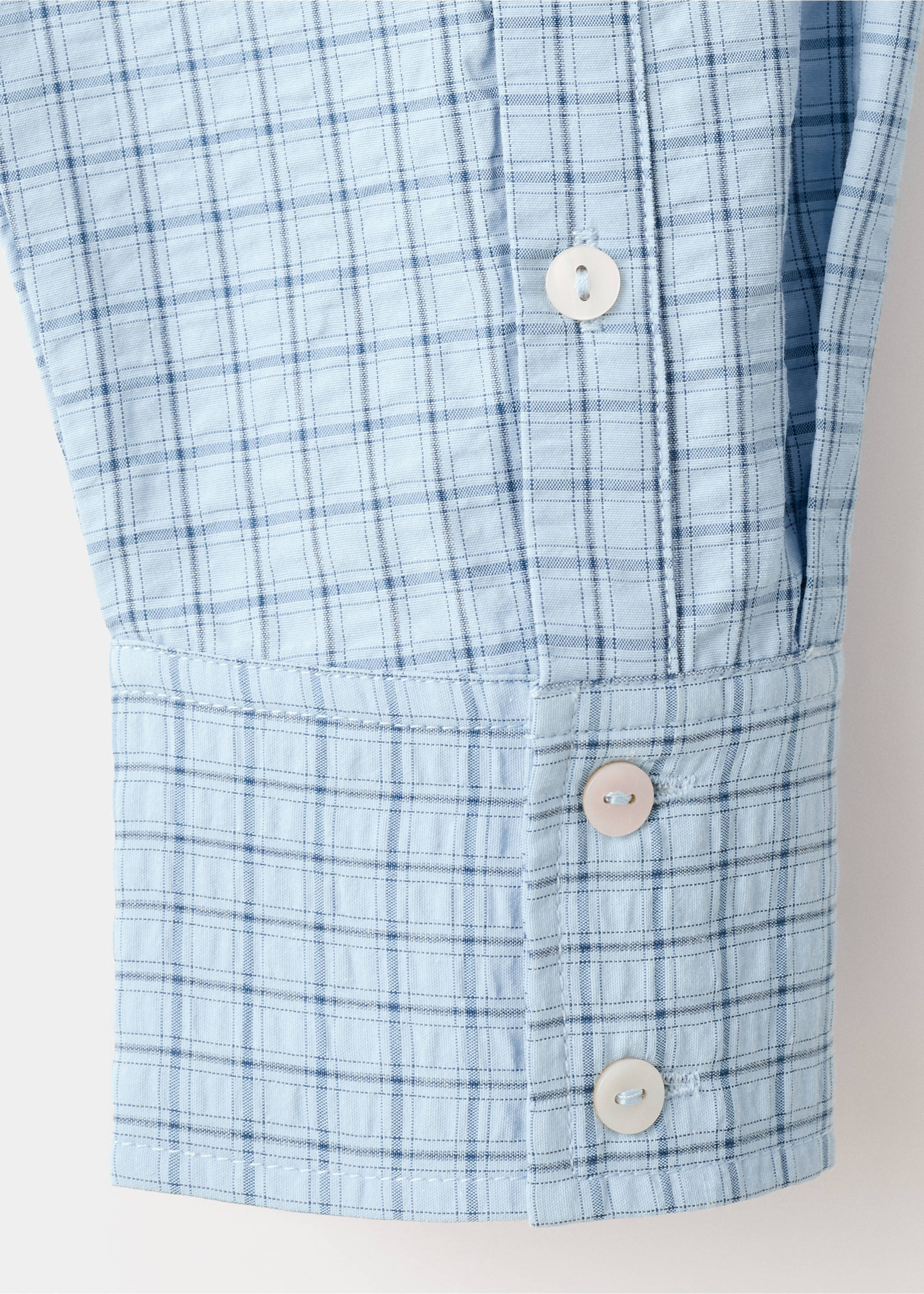 Straight checkered shirt - Details of the article 0, Sky Blue. Ref: 27095837-00.