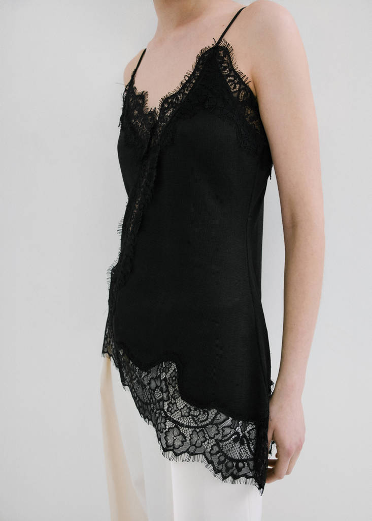 Asymmetrical lace lingerie top