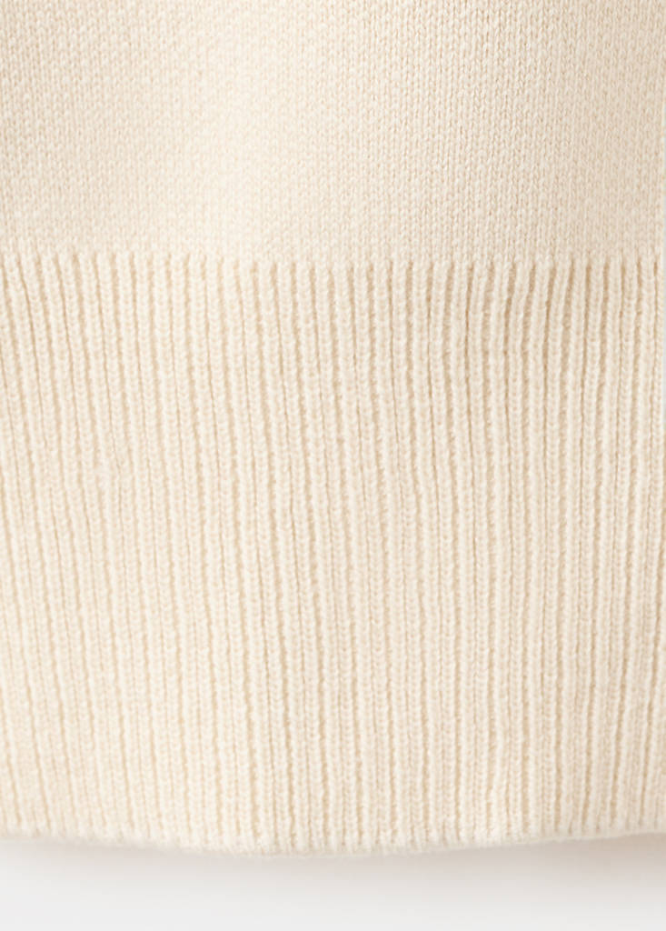 Knitted cardigan with jewel button — Ecru