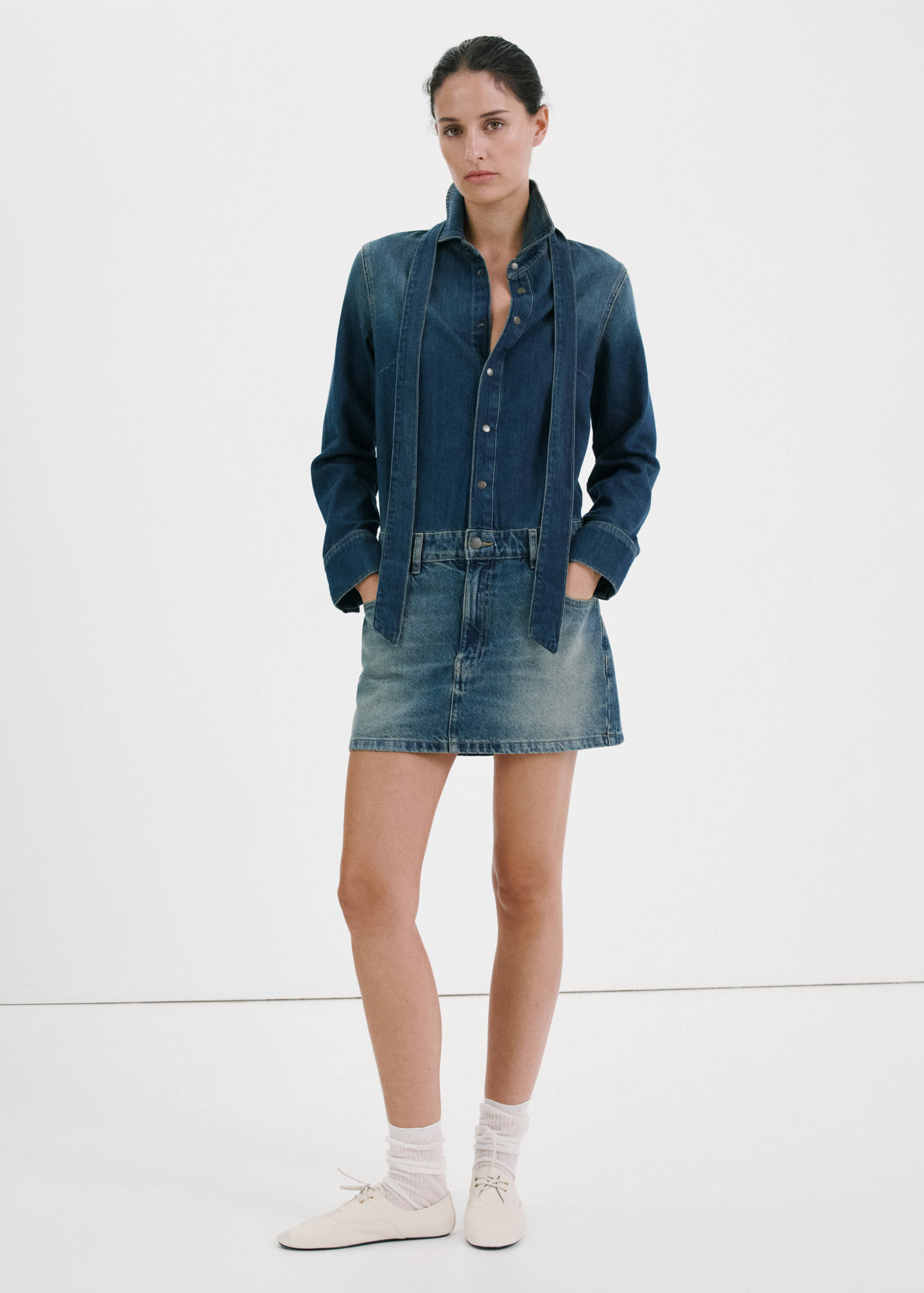 Combined denim dress - General plane