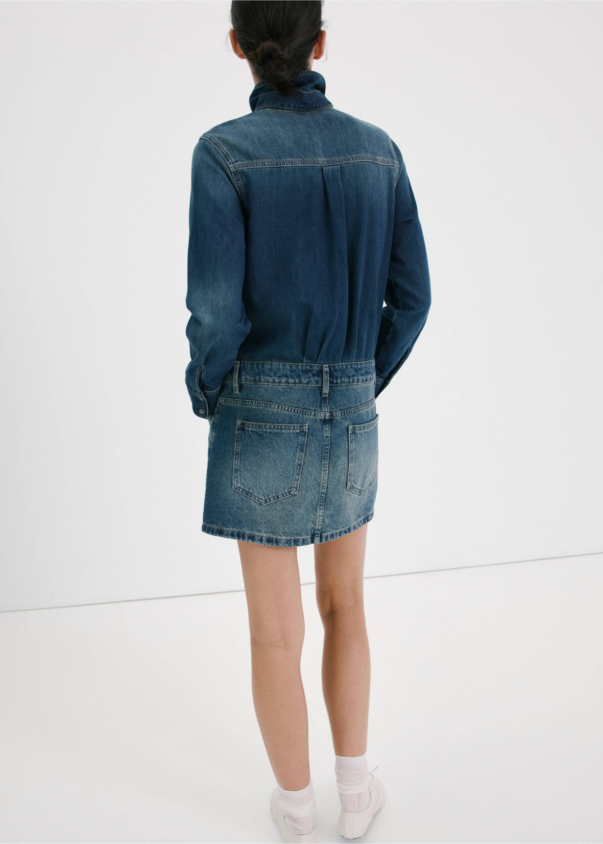Combined denim dress - Reverse of the article, Medium Blue. Ref: 27095840-00.