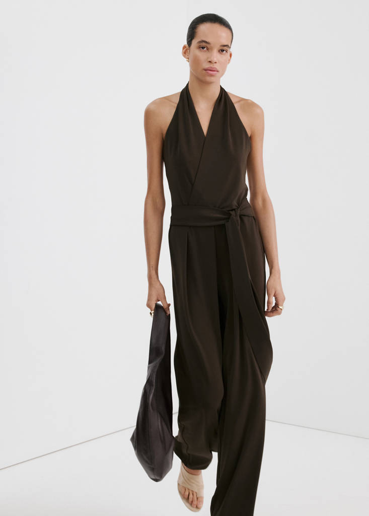 Bow wrap jumpsuit