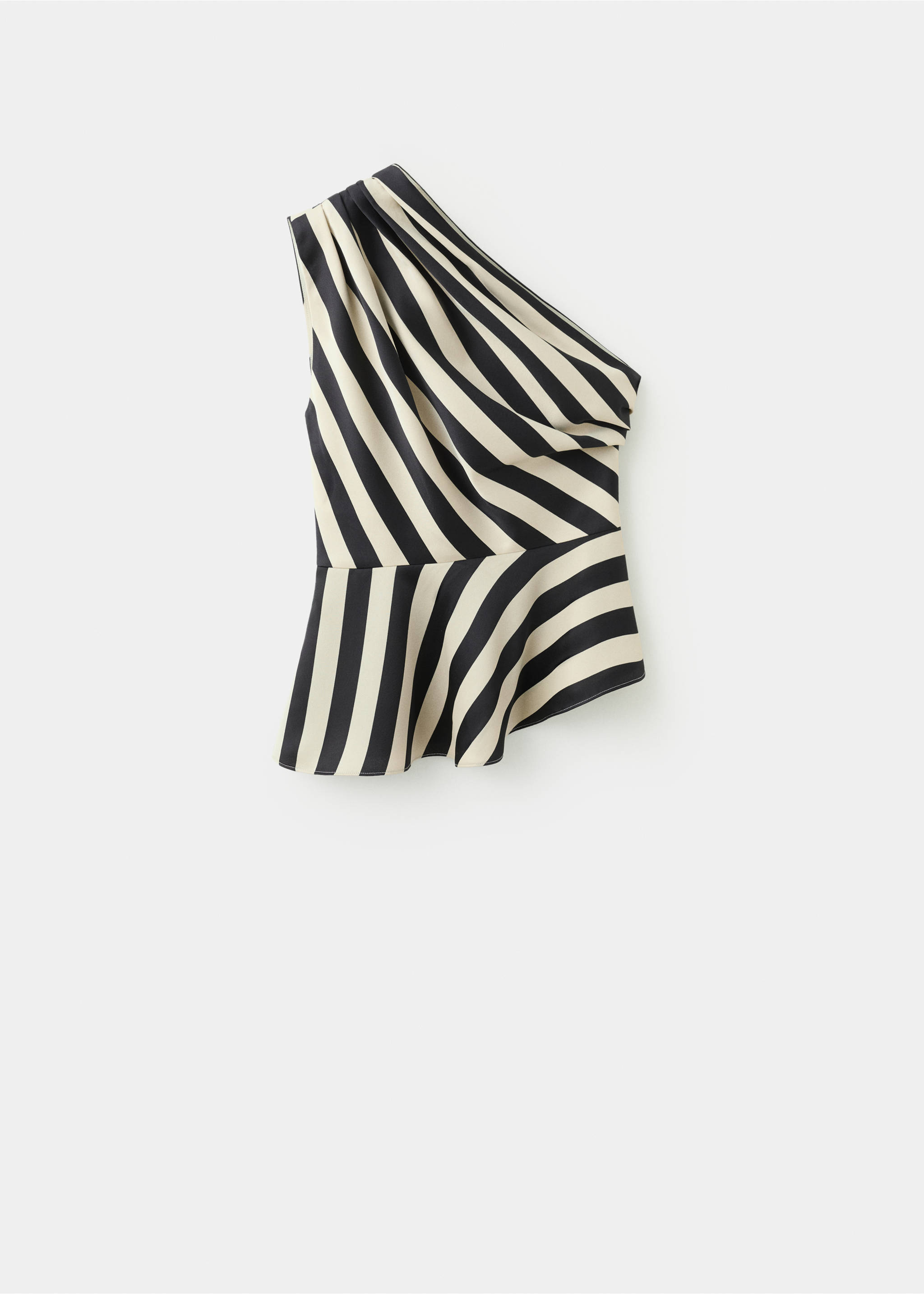 Striped asymmetrical top - Article without model, Ecru. Ref: 27095842-00.