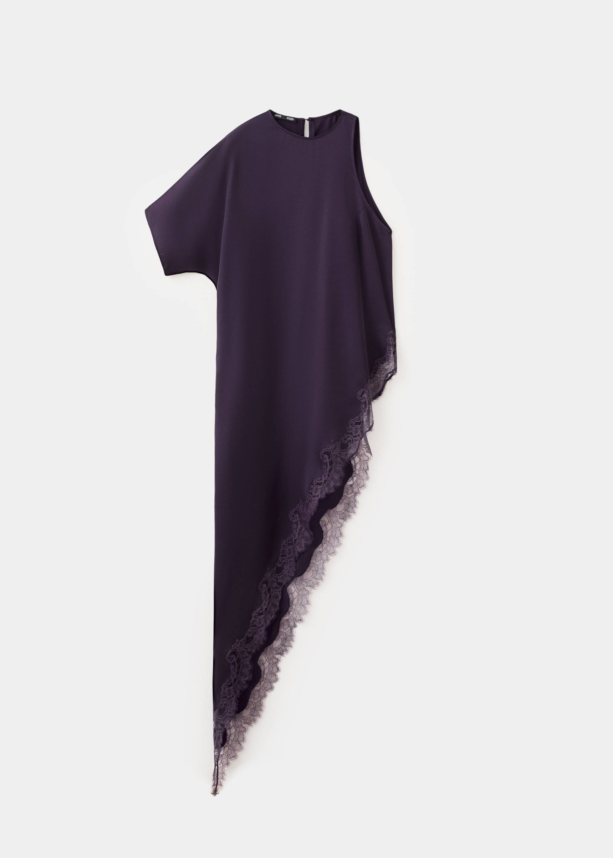 Asymmetrisches Satin-Top mit Spitze - Artikel ohne Model