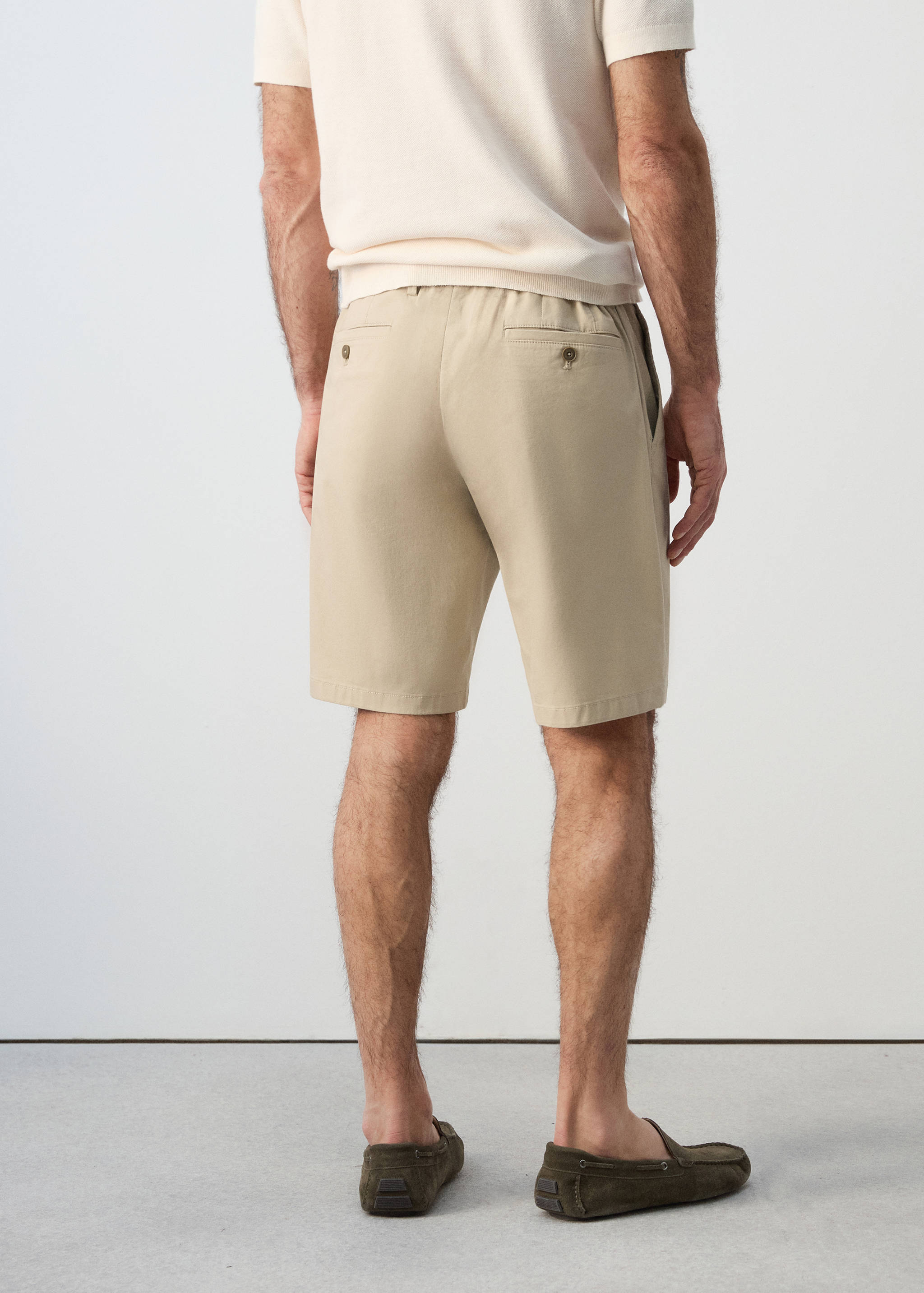 Slim-fit chino cotton bermuda shorts - Reverse of the article
