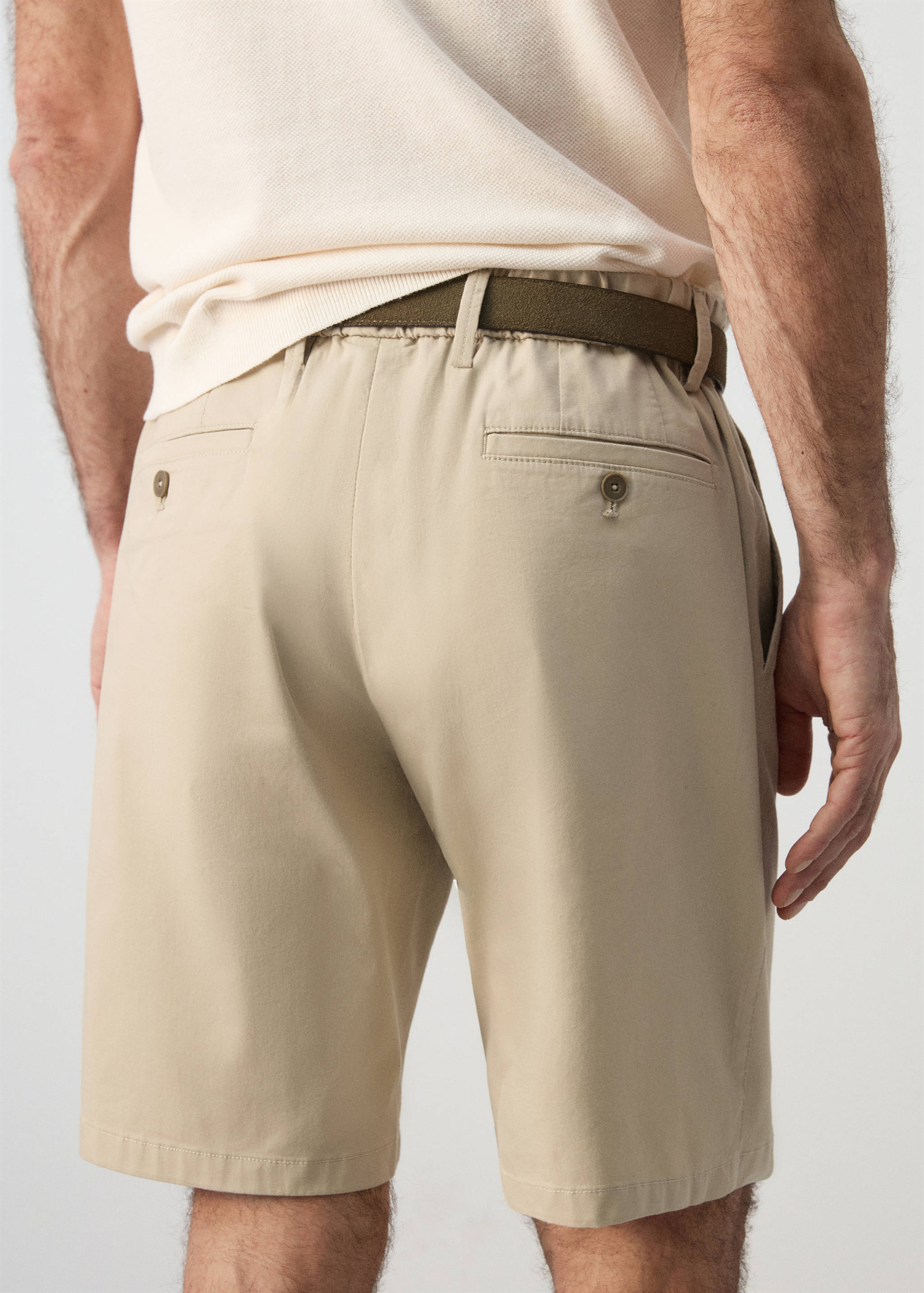 Slim-fit chino cotton bermuda shorts - Details of the article 2