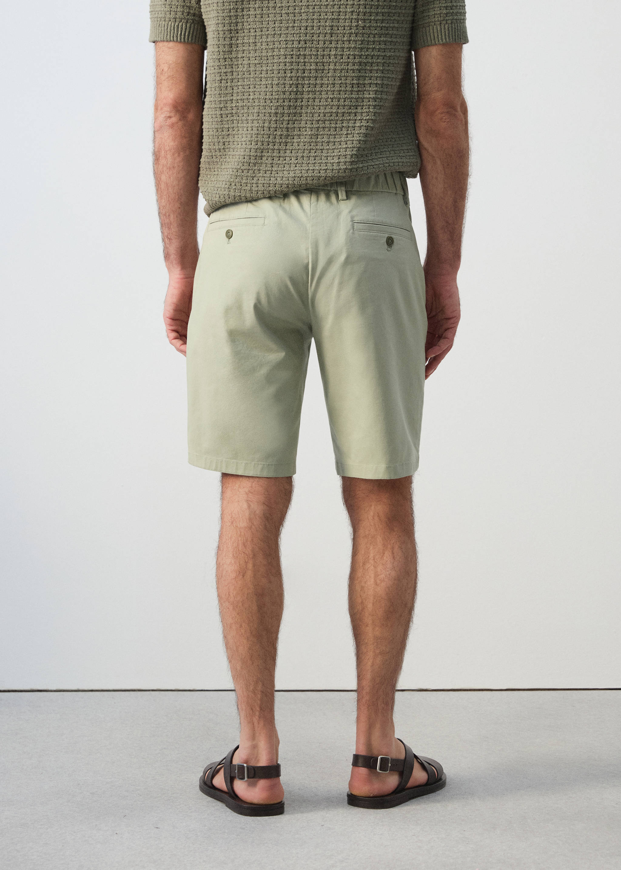 Slim-fit chino cotton bermuda shorts - Reverse of the article