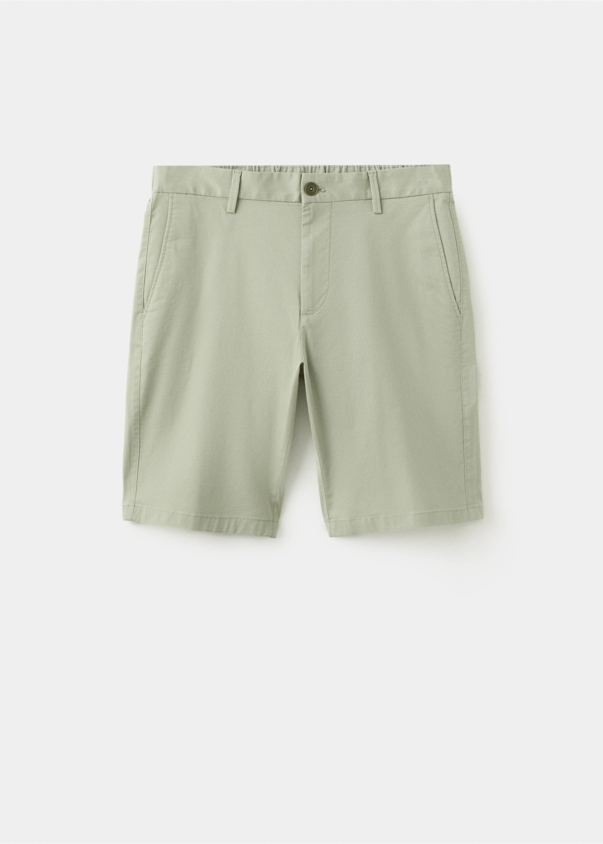 Slim-fit chino cotton bermuda shorts - Article without model, Mint Green. Ref: 27095929-00.