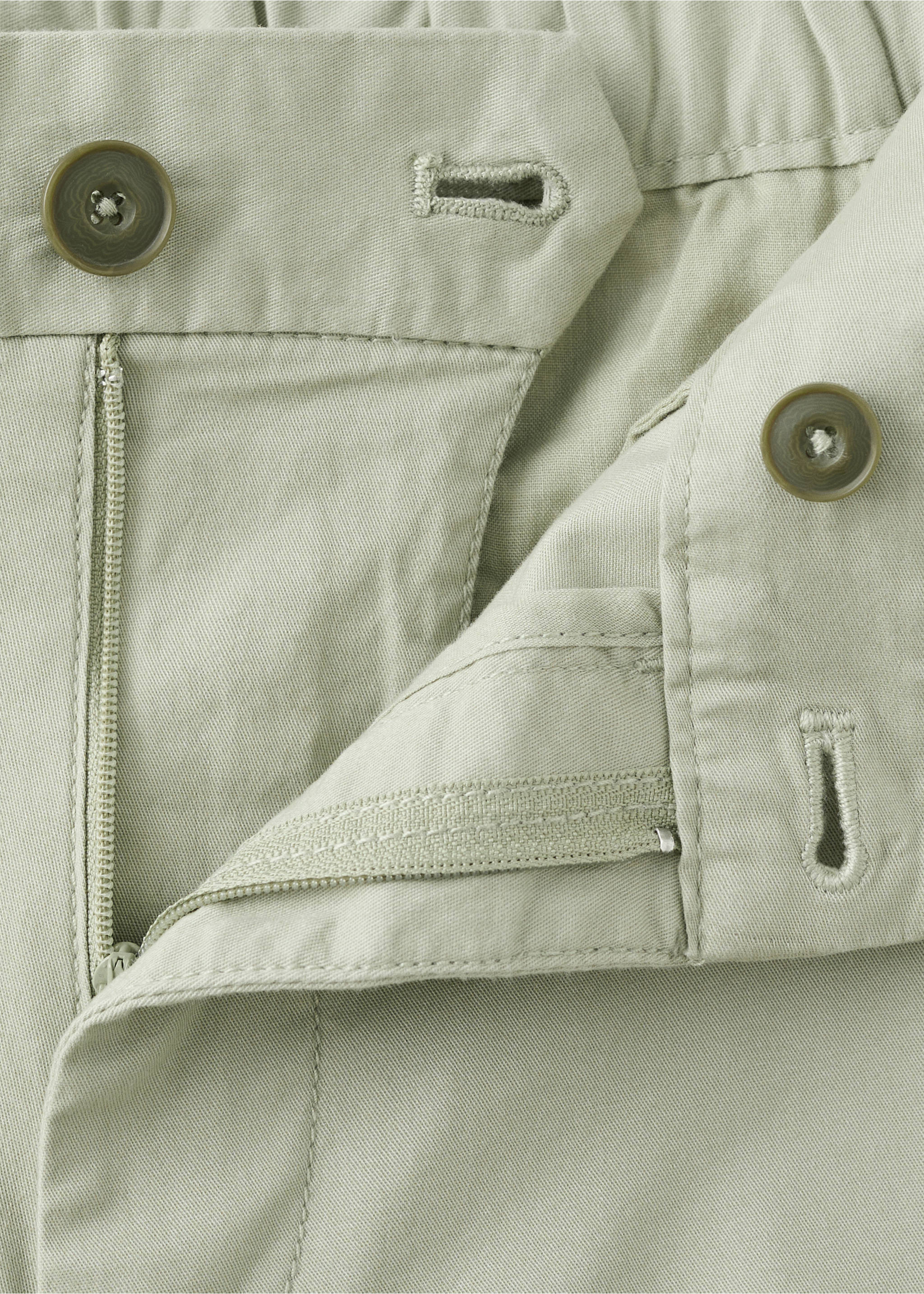 Slim-fit chino cotton bermuda shorts - Details of the article 8, Mint Green. Ref: 27095929-00.