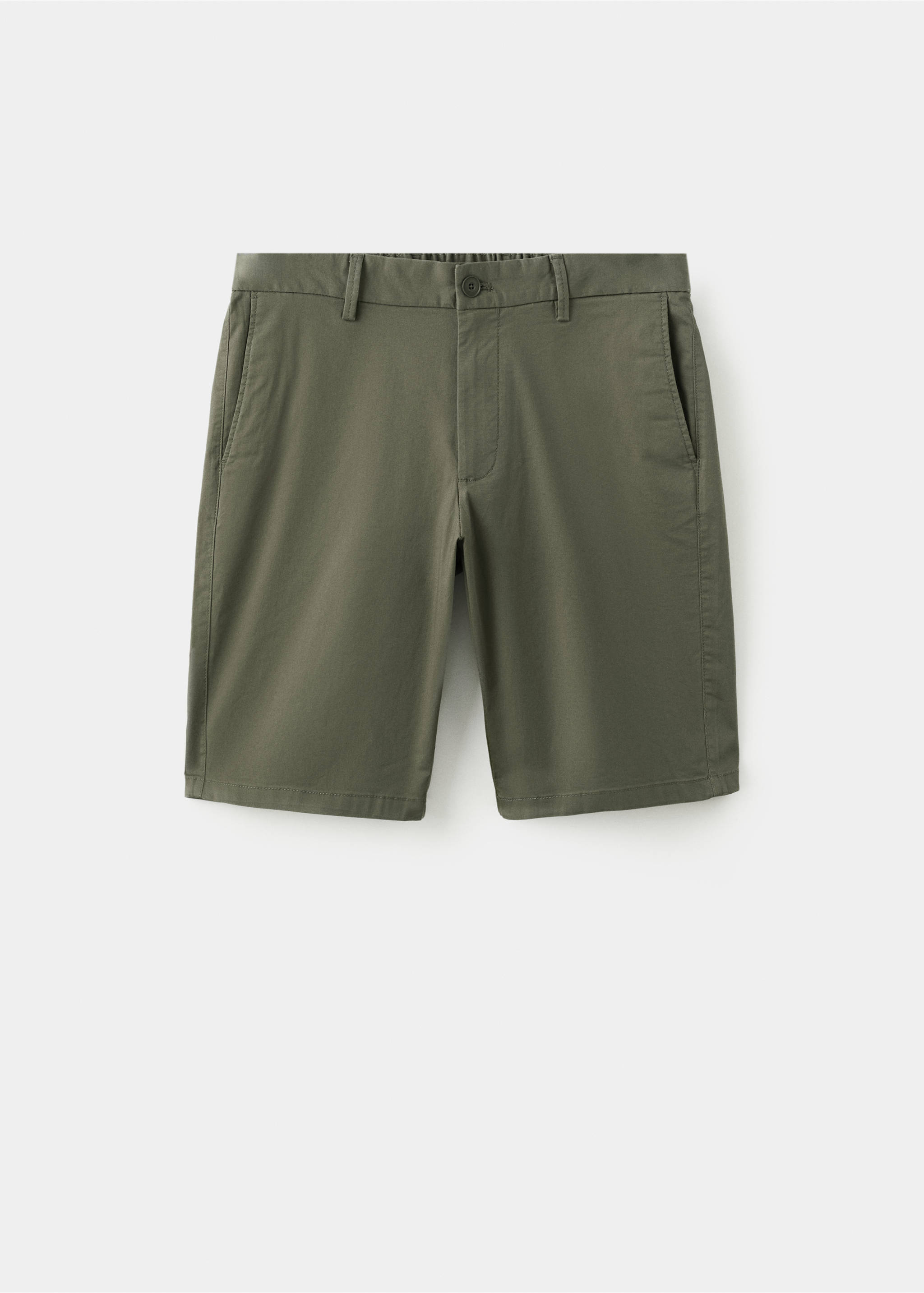 Slim-fit chino cotton bermuda shorts - Article without model, Forest Green. Ref: 27095929-00.