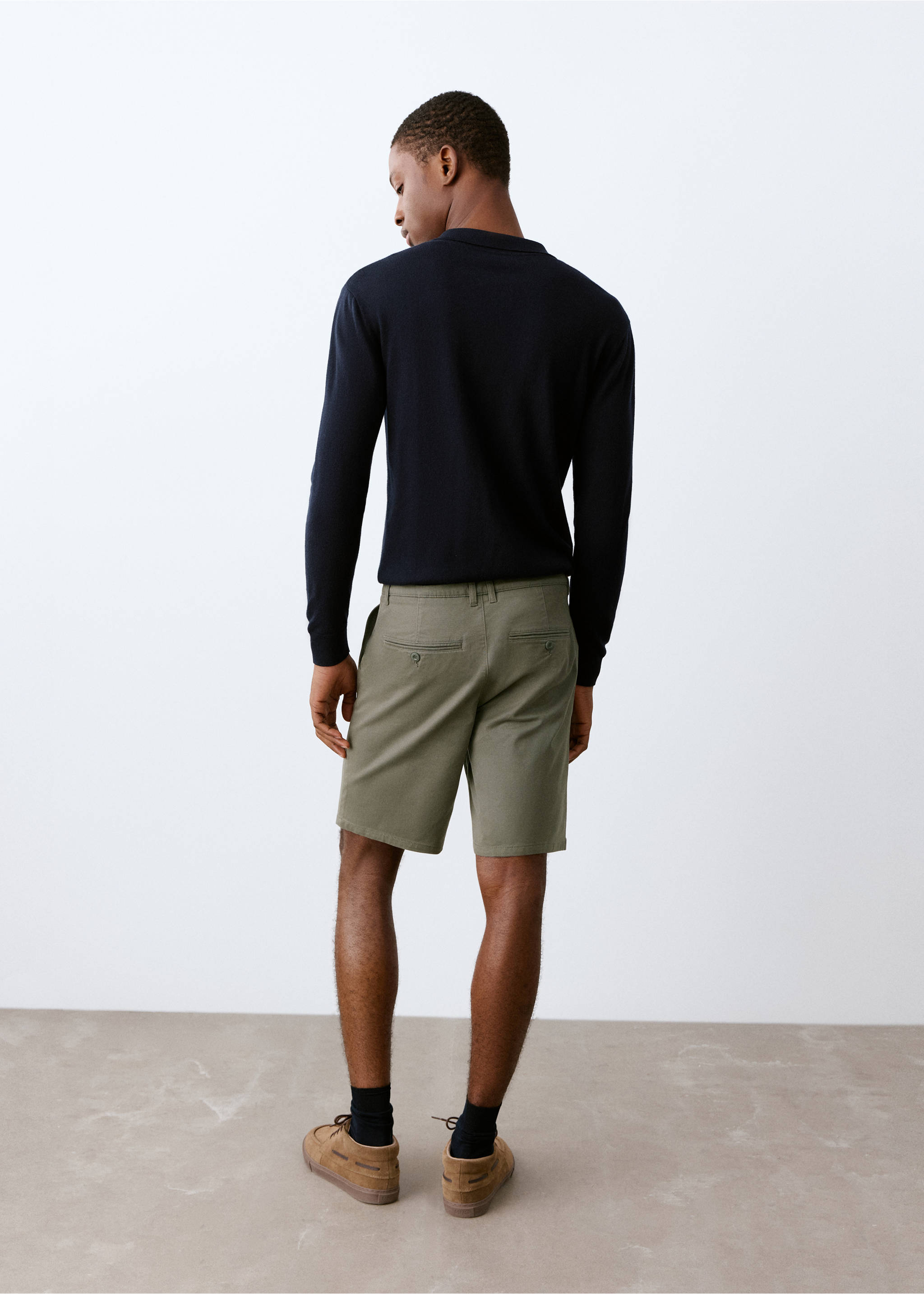 Cotton Bermuda shorts - Reverse of the article, Khaki. Ref: 27095930-00.