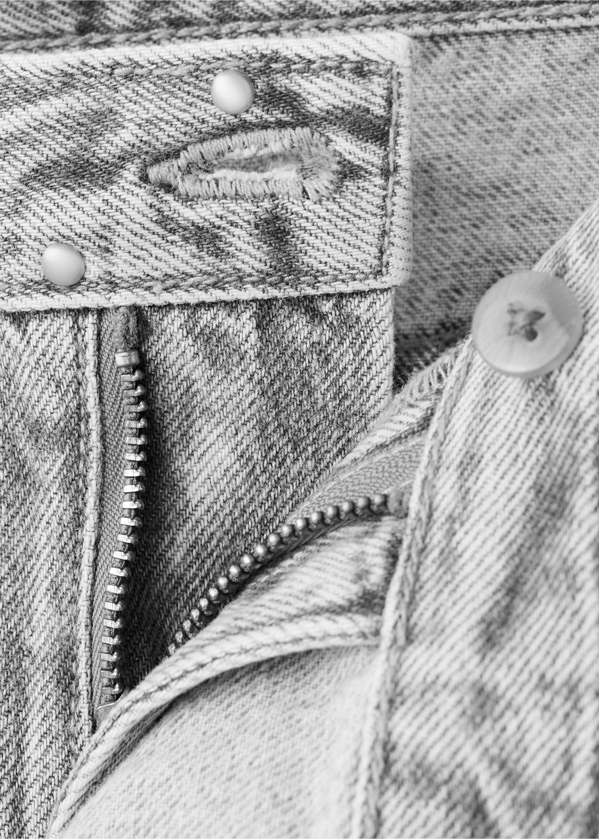 Crossed studded culottes - Details of the article 0, Denim Grey. Ref: 27095933-00.