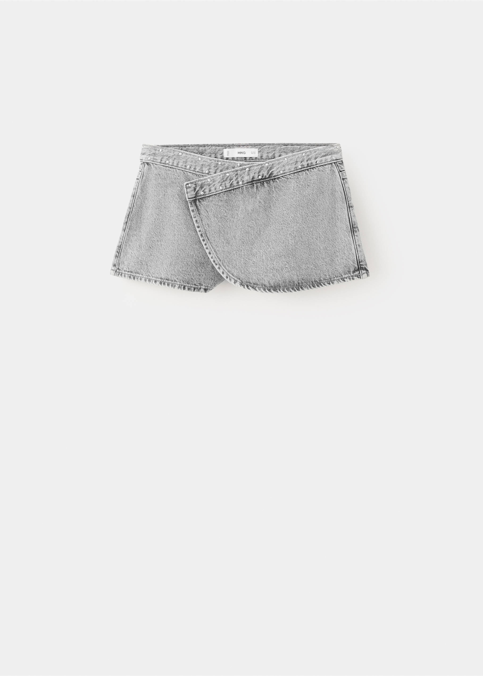Спідниця-шорти на затин із декоративними заклепками - Товар без моделі, Сірий. Ref: 27095933-00.