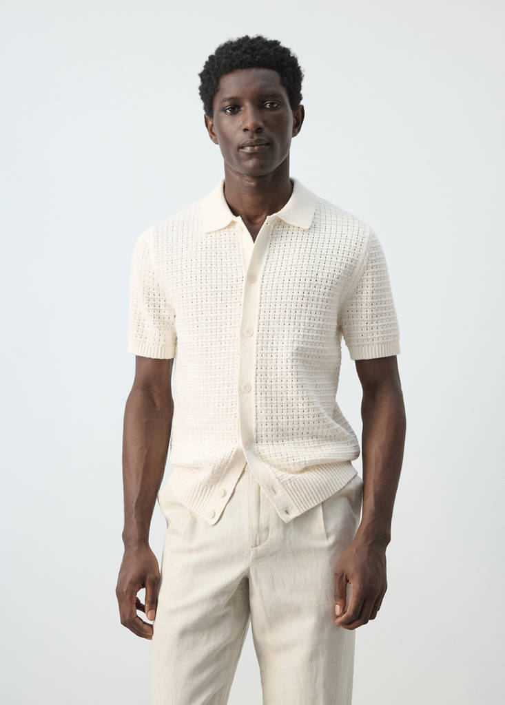 Openwork knitted shirt — Off White