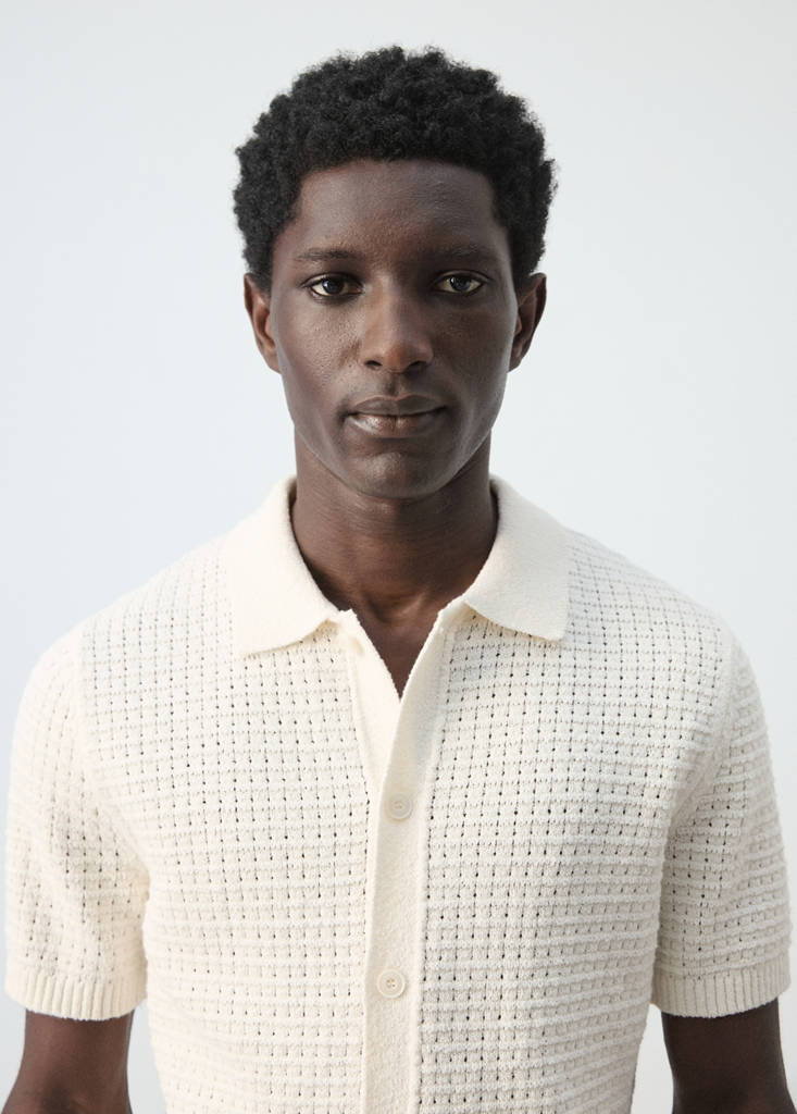 Openwork knitted shirt — Off White