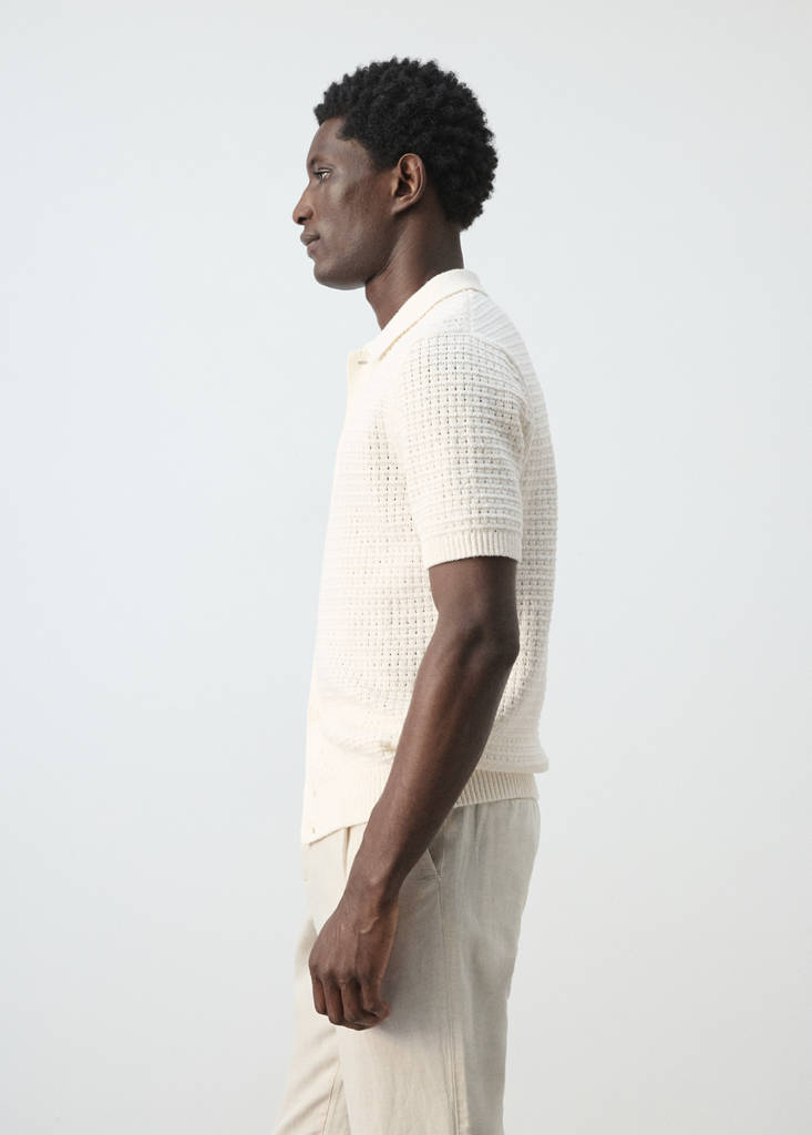 Openwork knitted shirt — Off White