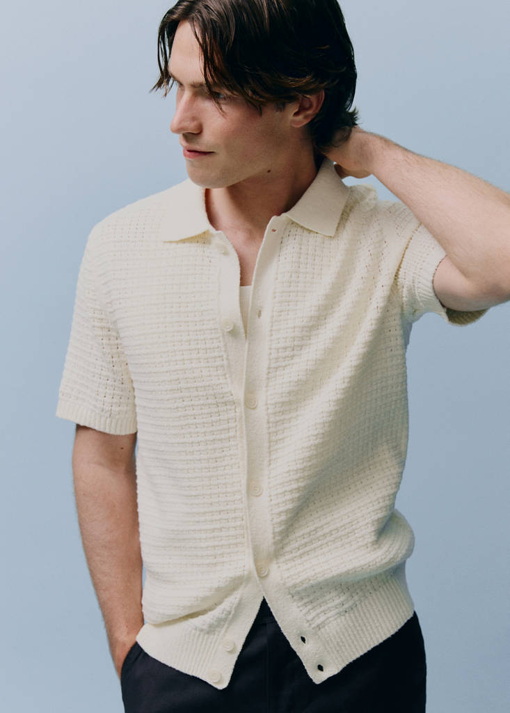 Openwork knitted shirt — Off White
