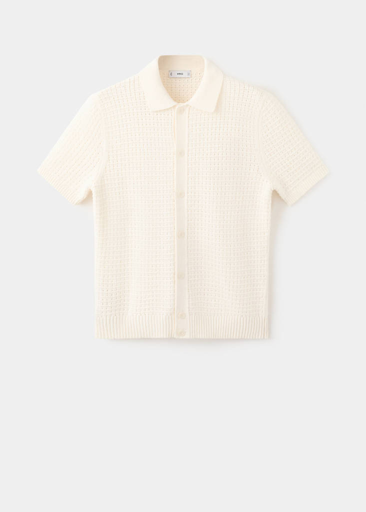 Openwork knitted shirt — Off White