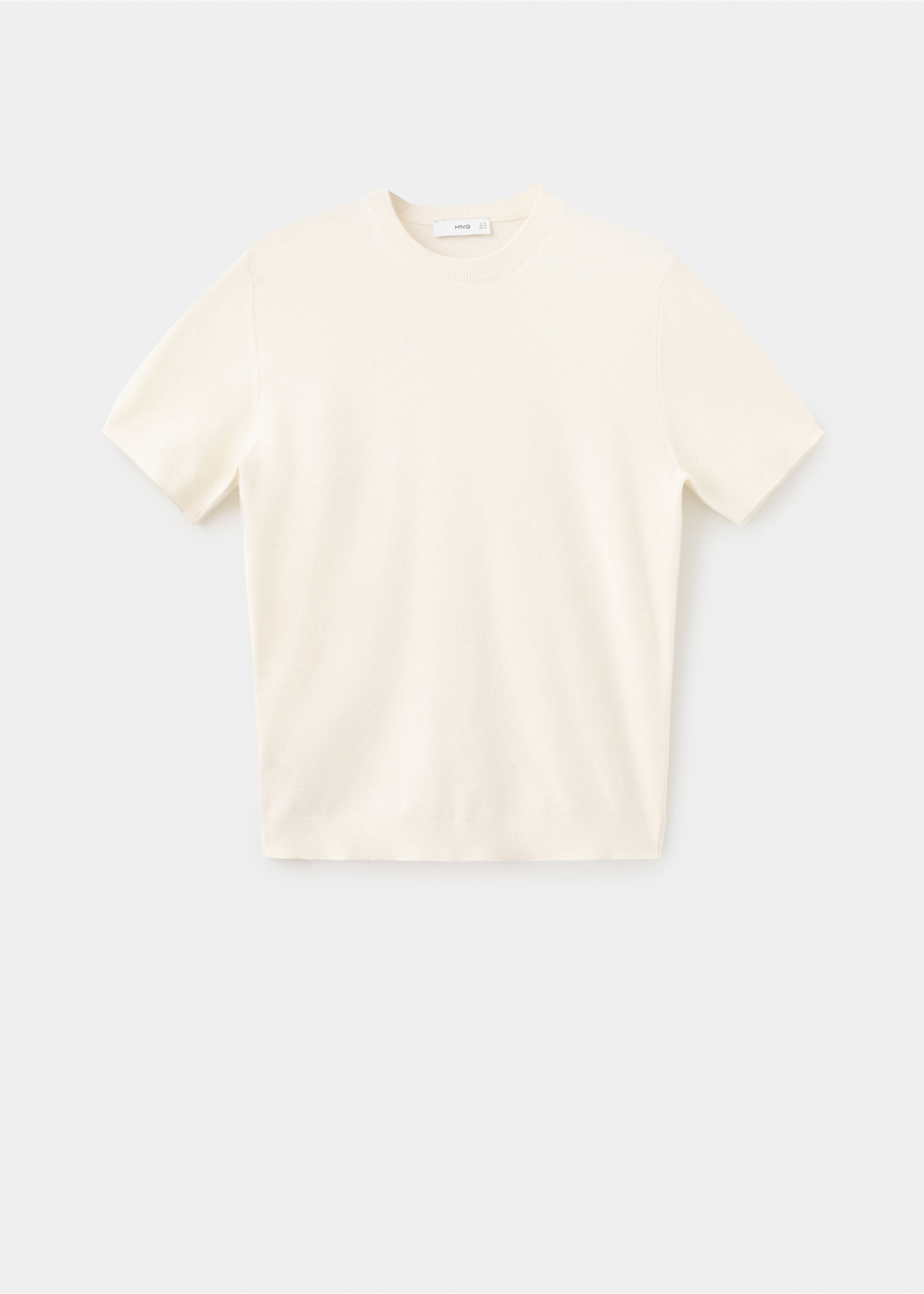 Fijngebreid katoenen T-shirt - Artikel zonder model, Ivoorwit. Ref: 27095938-00.