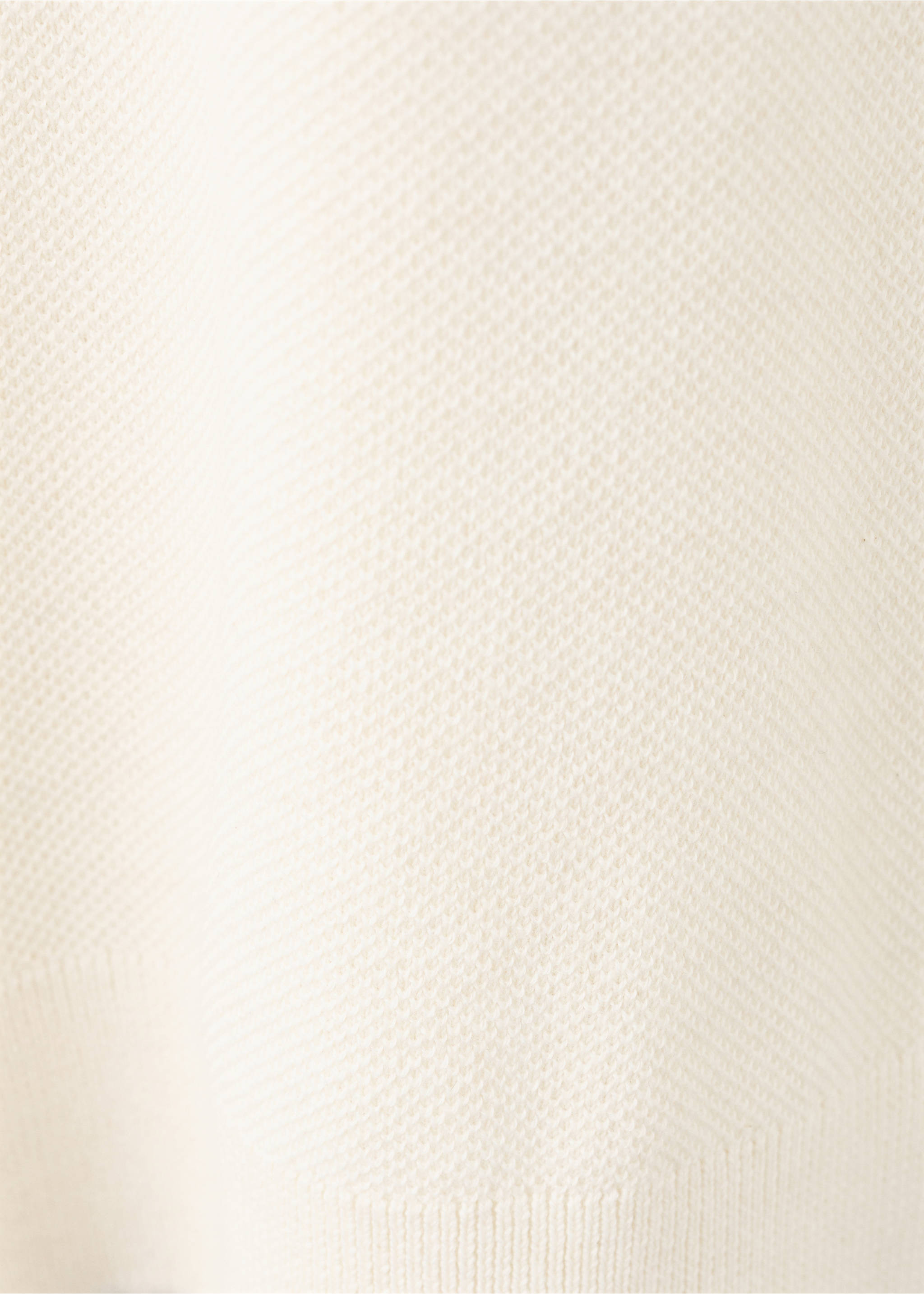 Fijngebreid katoenen T-shirt - Detail van het artikel 8, Ivoorwit. Ref: 27095938-00.
