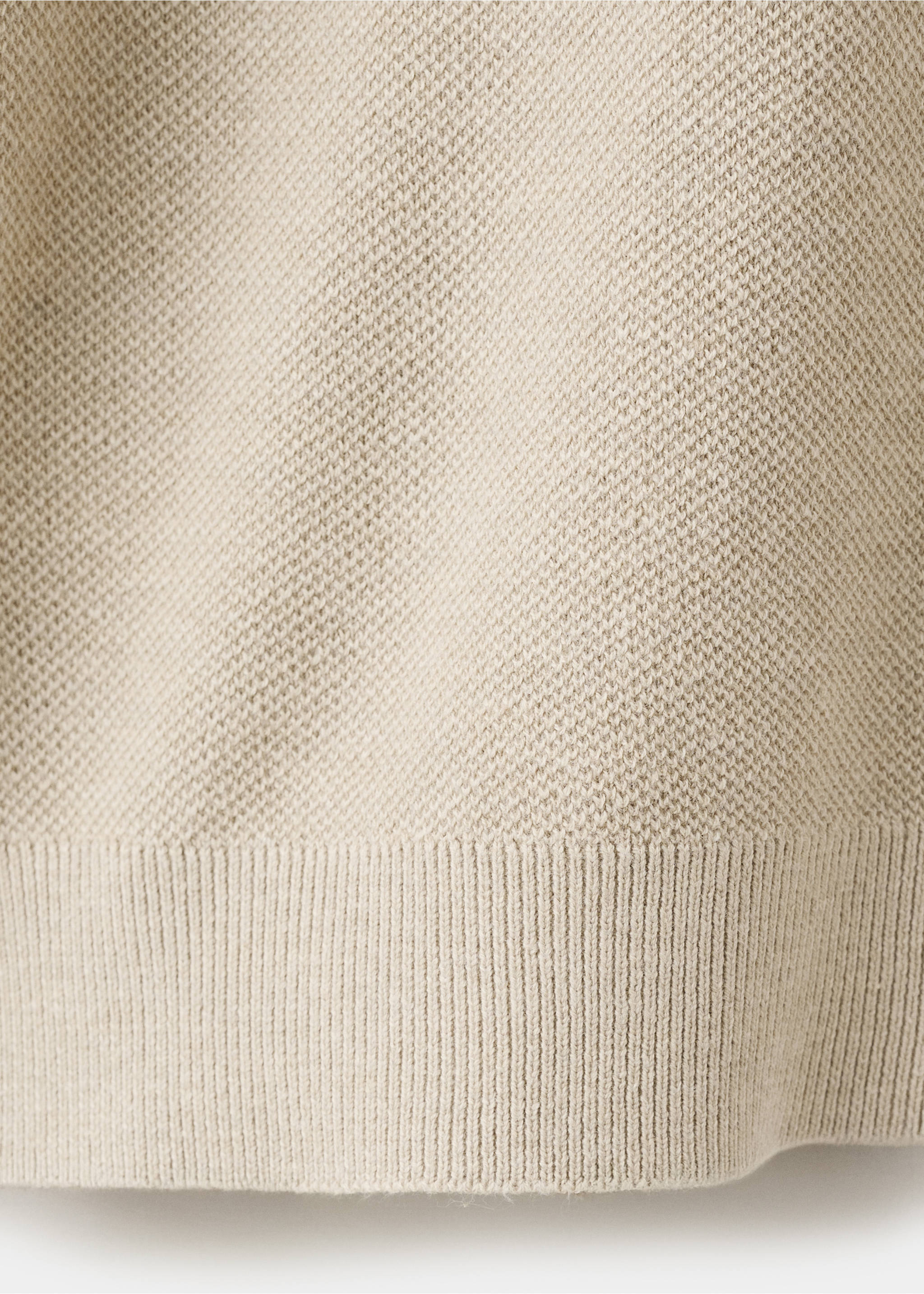 Fijngebreid katoenen T-shirt - Detail van het artikel 0, Open beige. Ref: 27095938-00.