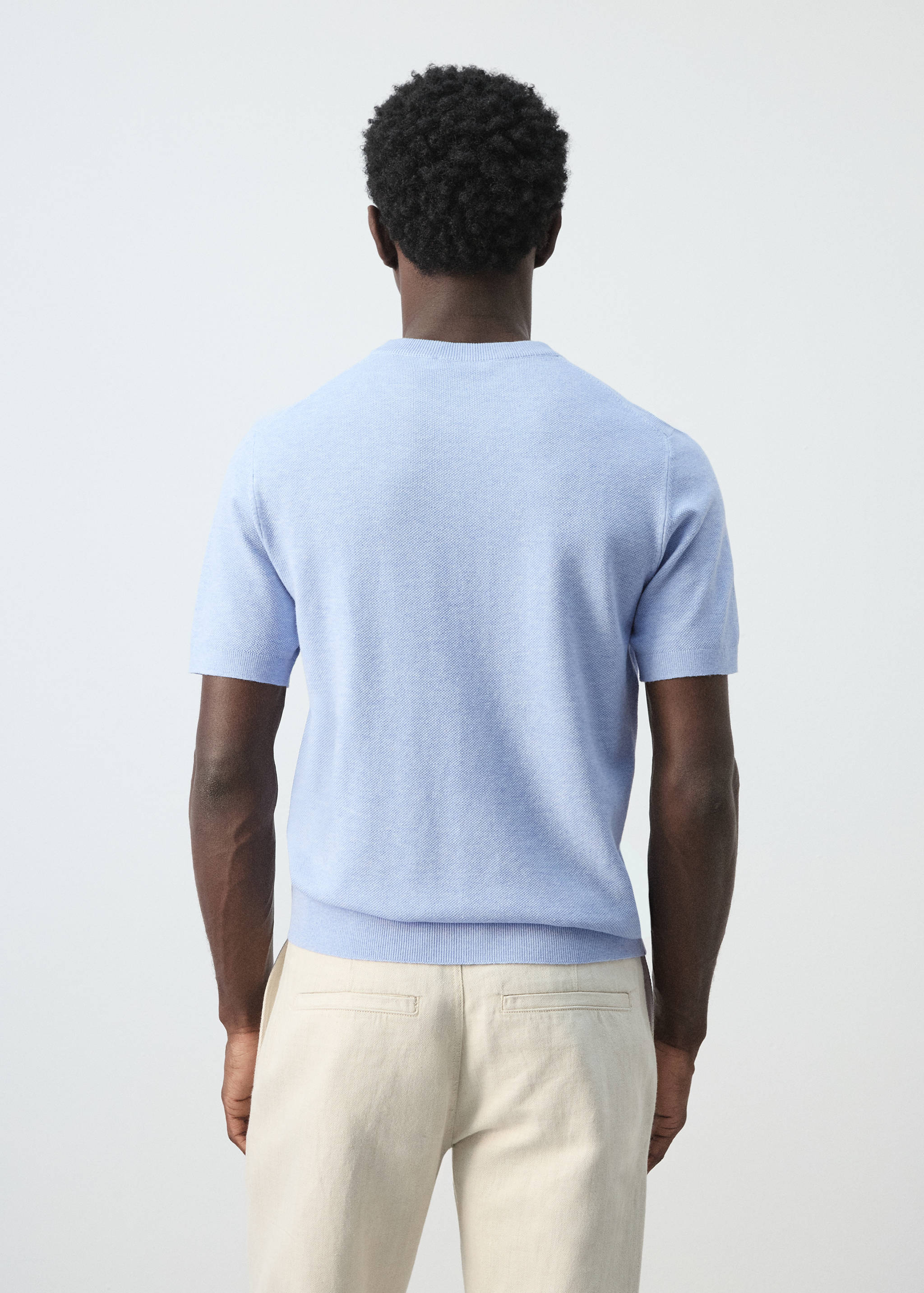 Fijngebreid katoenen T-shirt - Achterkant van het artikel