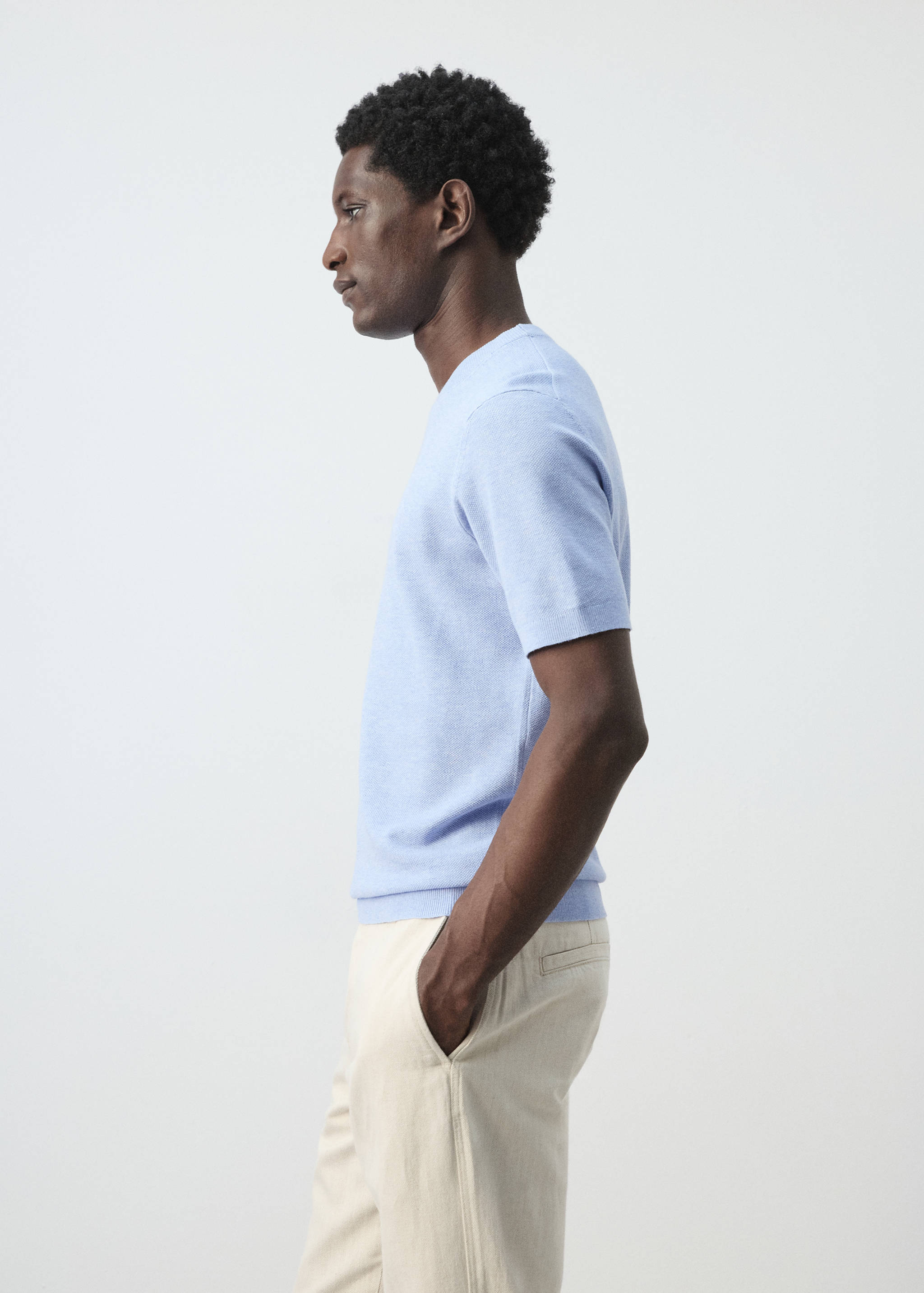 Fijngebreid katoenen T-shirt - Detail van het artikel 2
