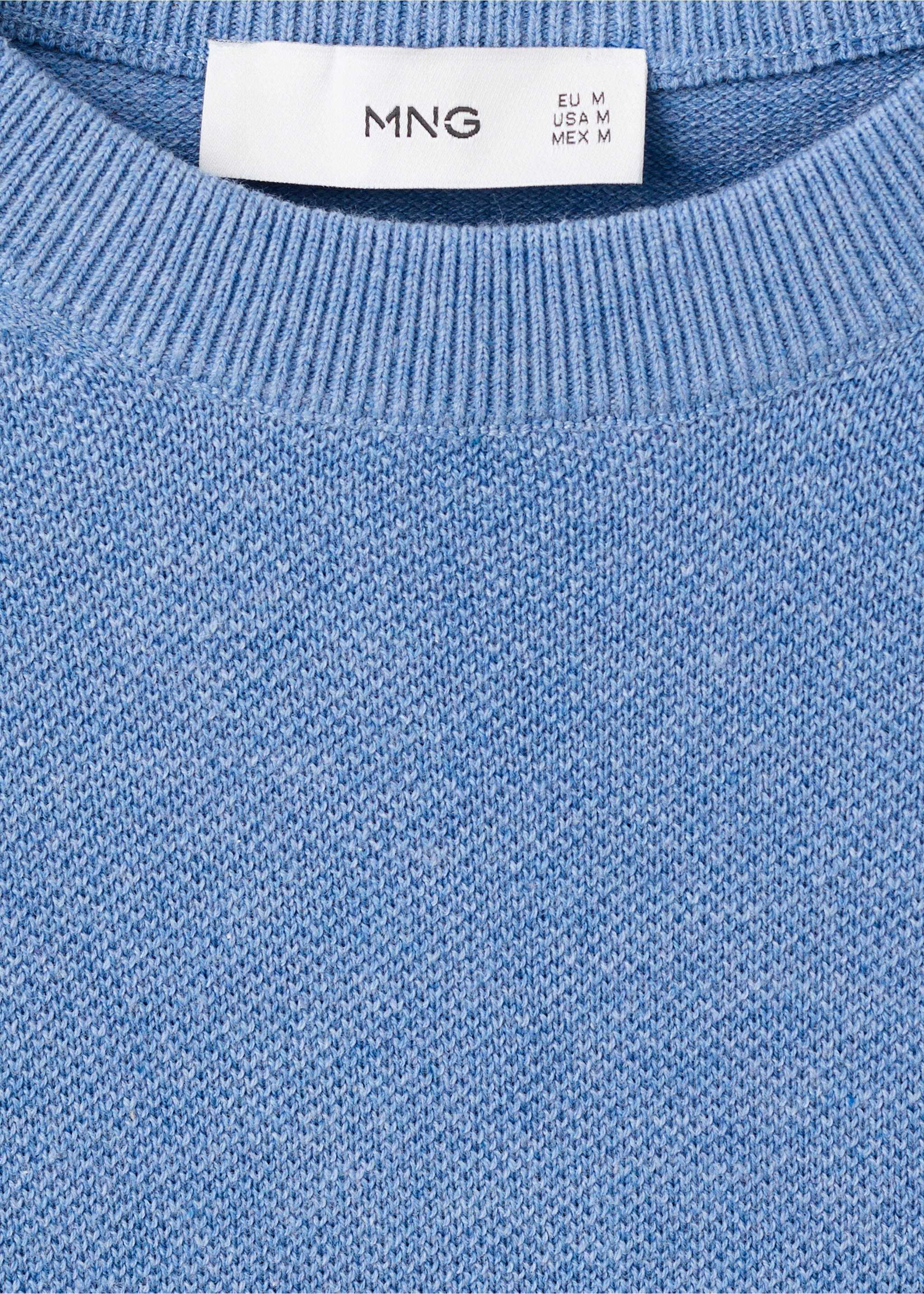 Cotton fine-knit t-shirt - Details of the article 8, China Blue. Ref: 27095938-00.