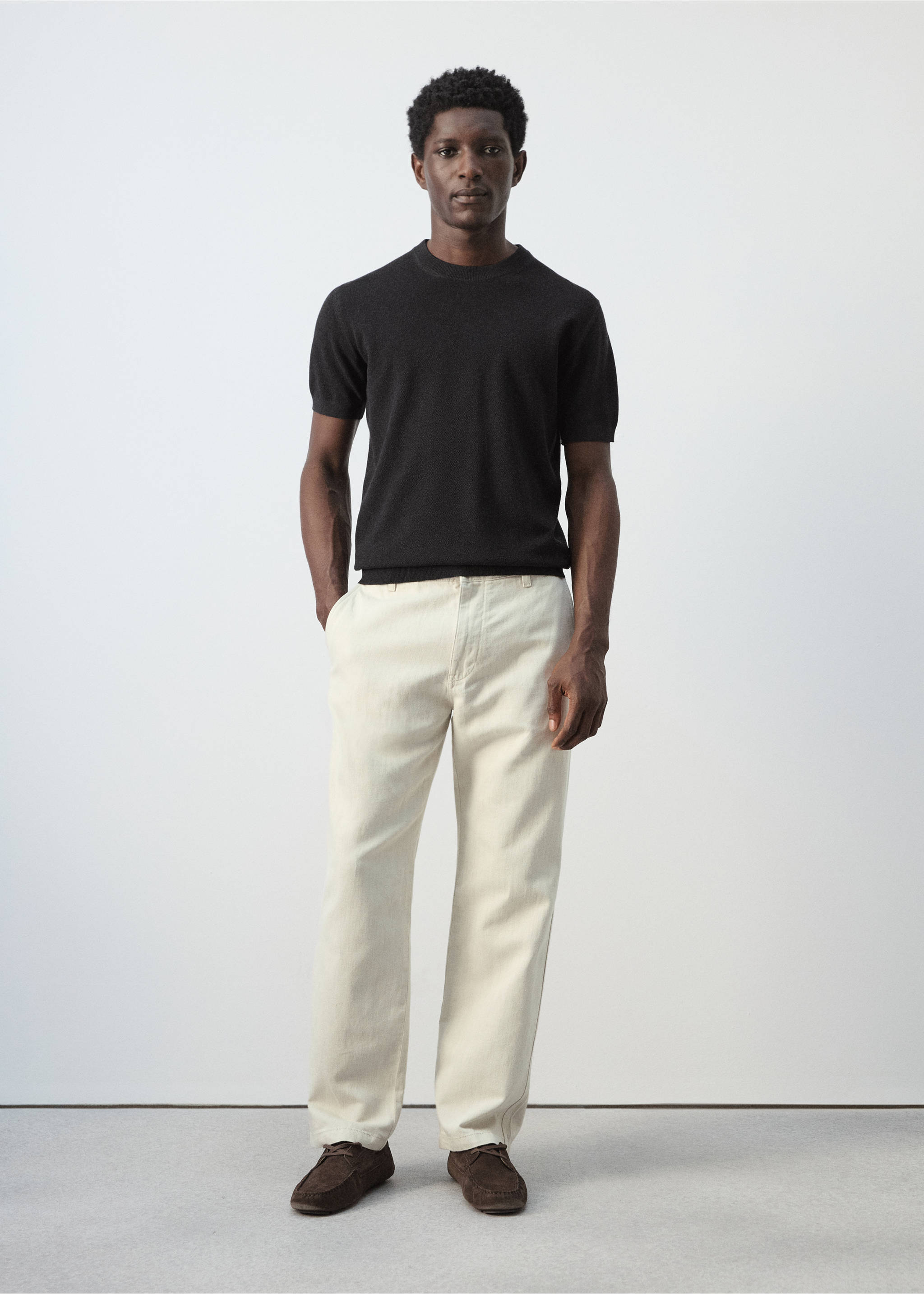 Samarreta punt fi cotó - Pla general, Negre. Ref: 27095938-00.