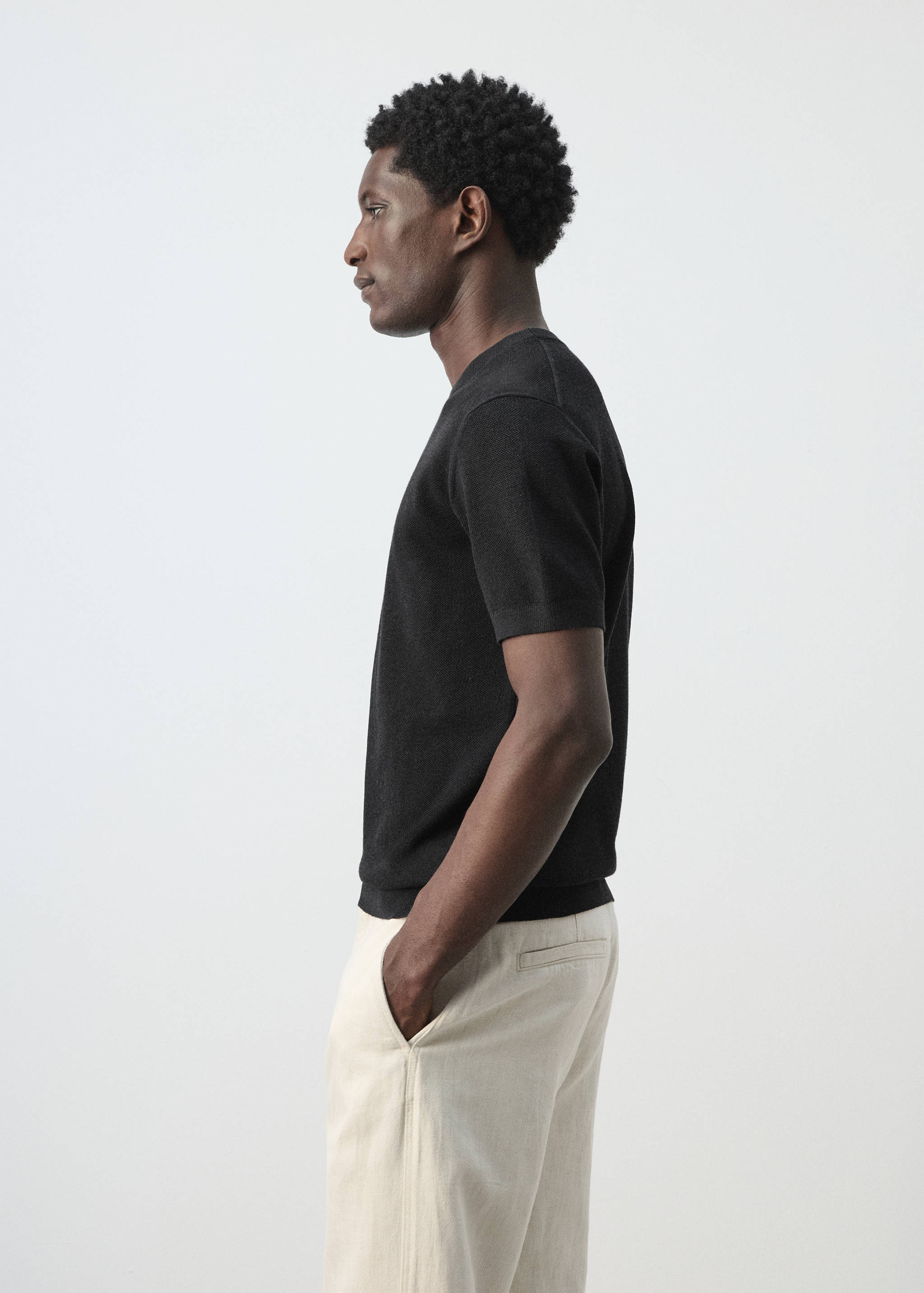 Fijngebreid katoenen T-shirt - Detail van het artikel 2