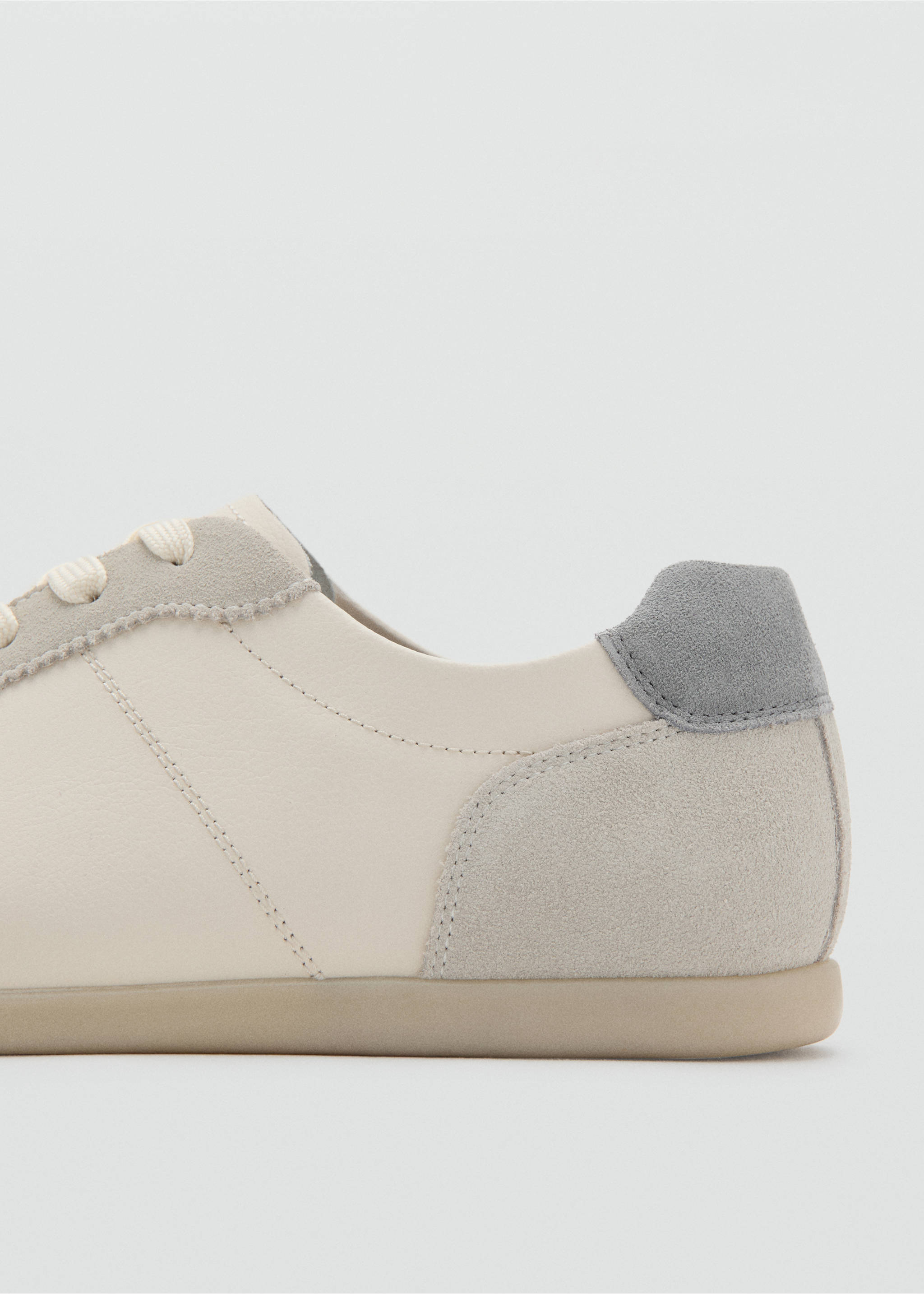 Combined leather sneaker - Details of the article 1, White. Ref: 27095942-00.