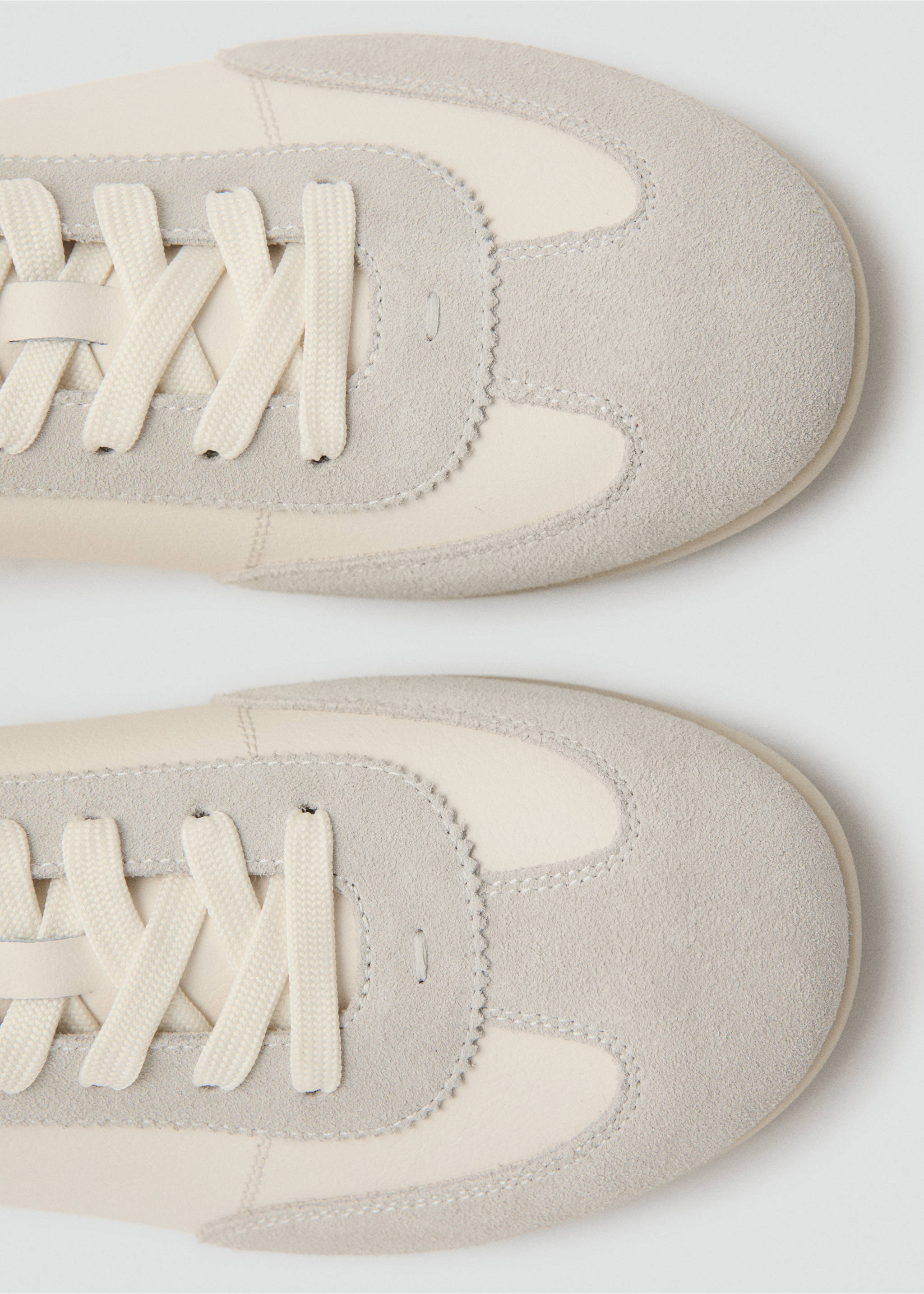 Combined leather sneaker - Details of the article 2, White. Ref: 27095942-00.