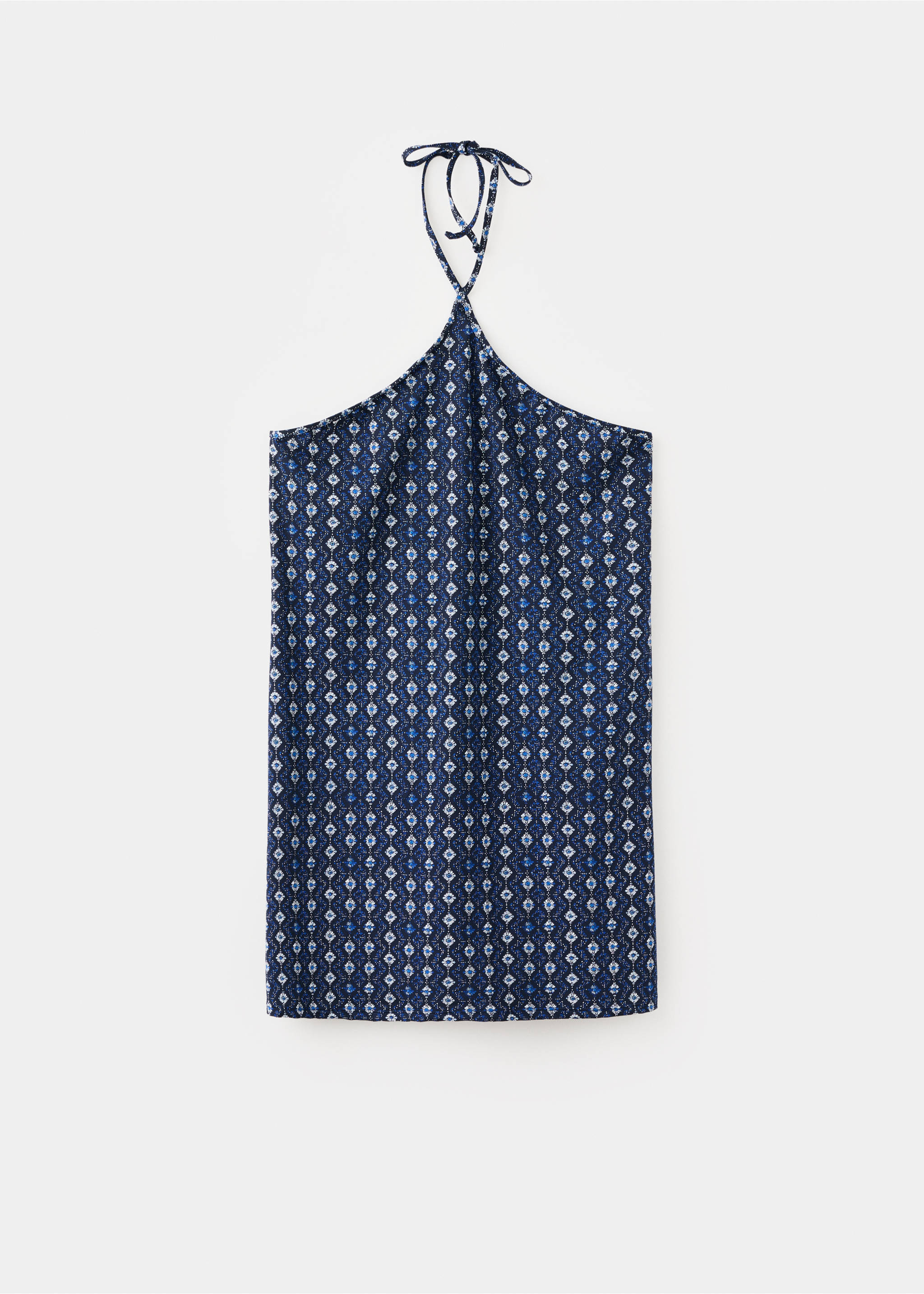 Bedrucktes Neckholderkleid - Artikel ohne Model, Marineblau. Ref: 27095944-00.
