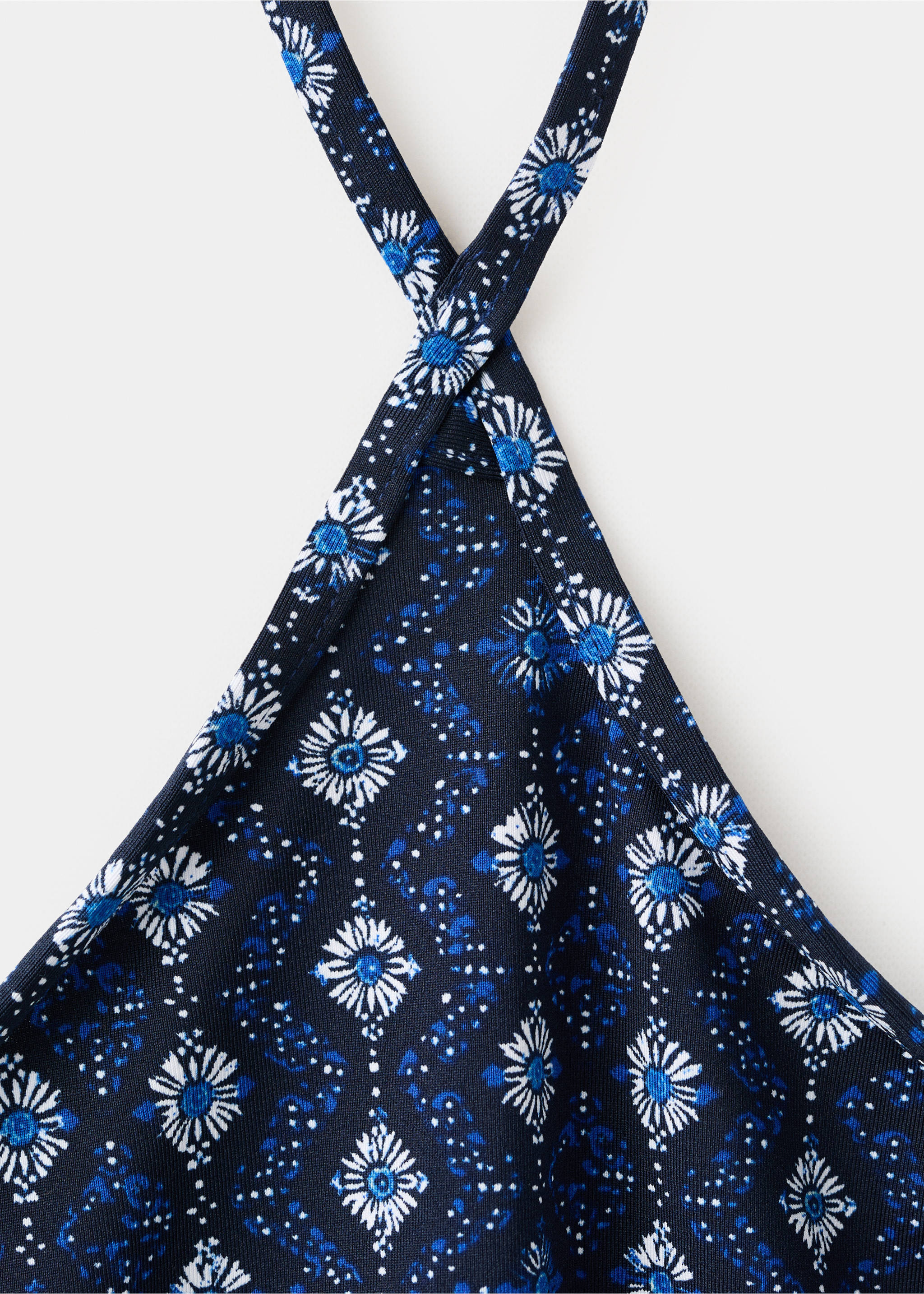 Bedrucktes Neckholderkleid - Detail des Artikels 8, Marineblau. Ref: 27095944-00.