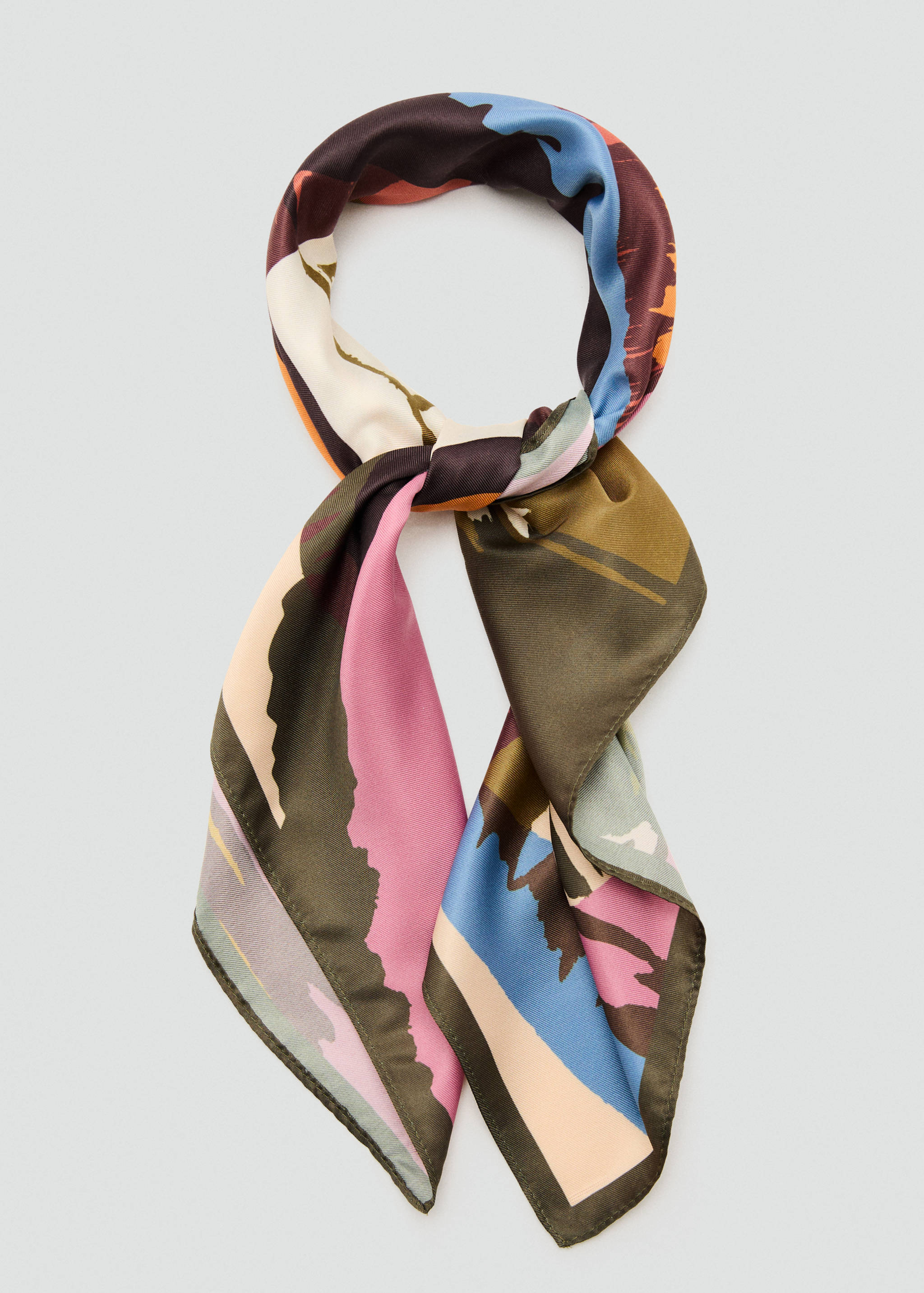 Abstract-print satin scarf - Details of the article 1