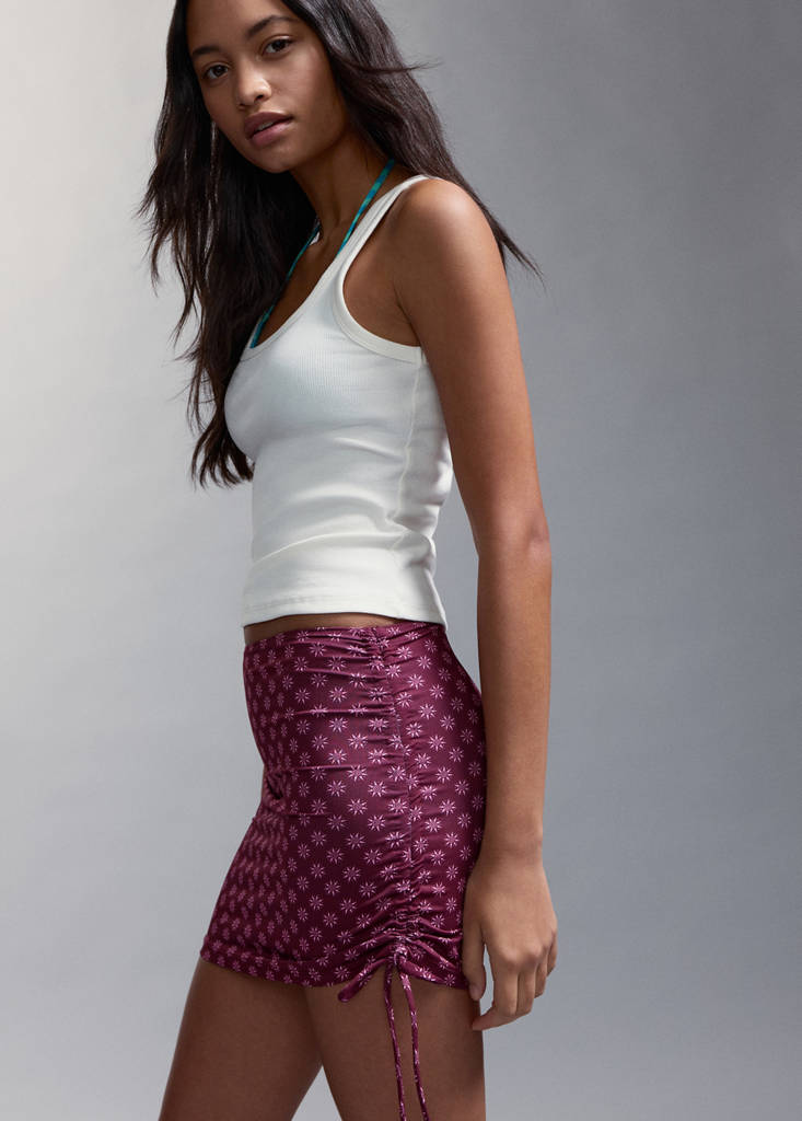 Printed sarong skirt — Burgundy