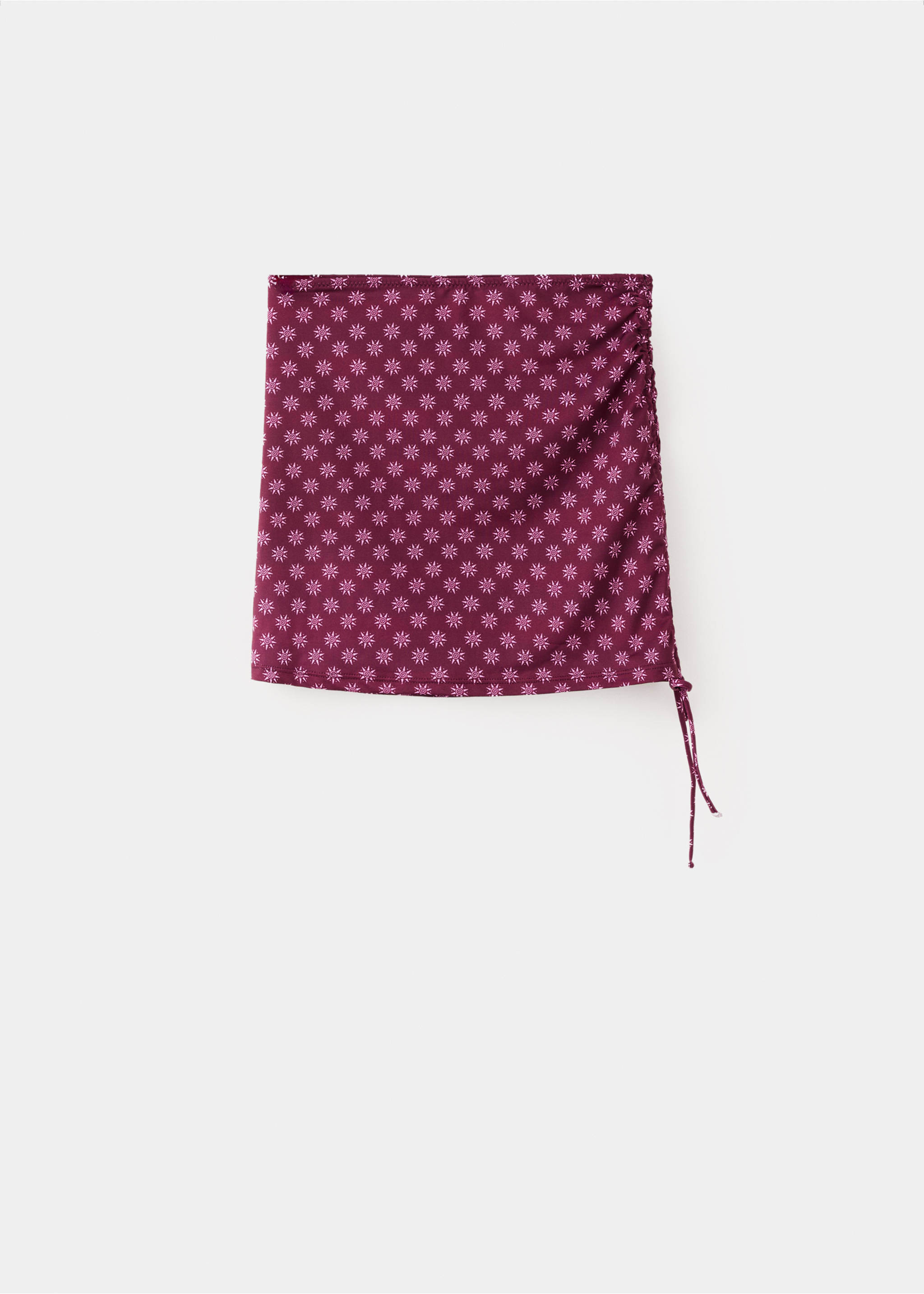 Printed sarong skirt - Article without model, Burgundy. Ref: 27095946-00.