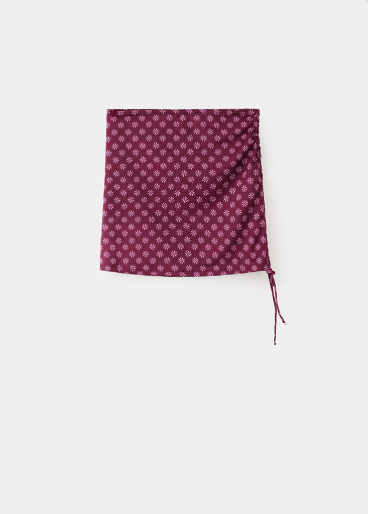 Printed sarong skirt — Burgundy