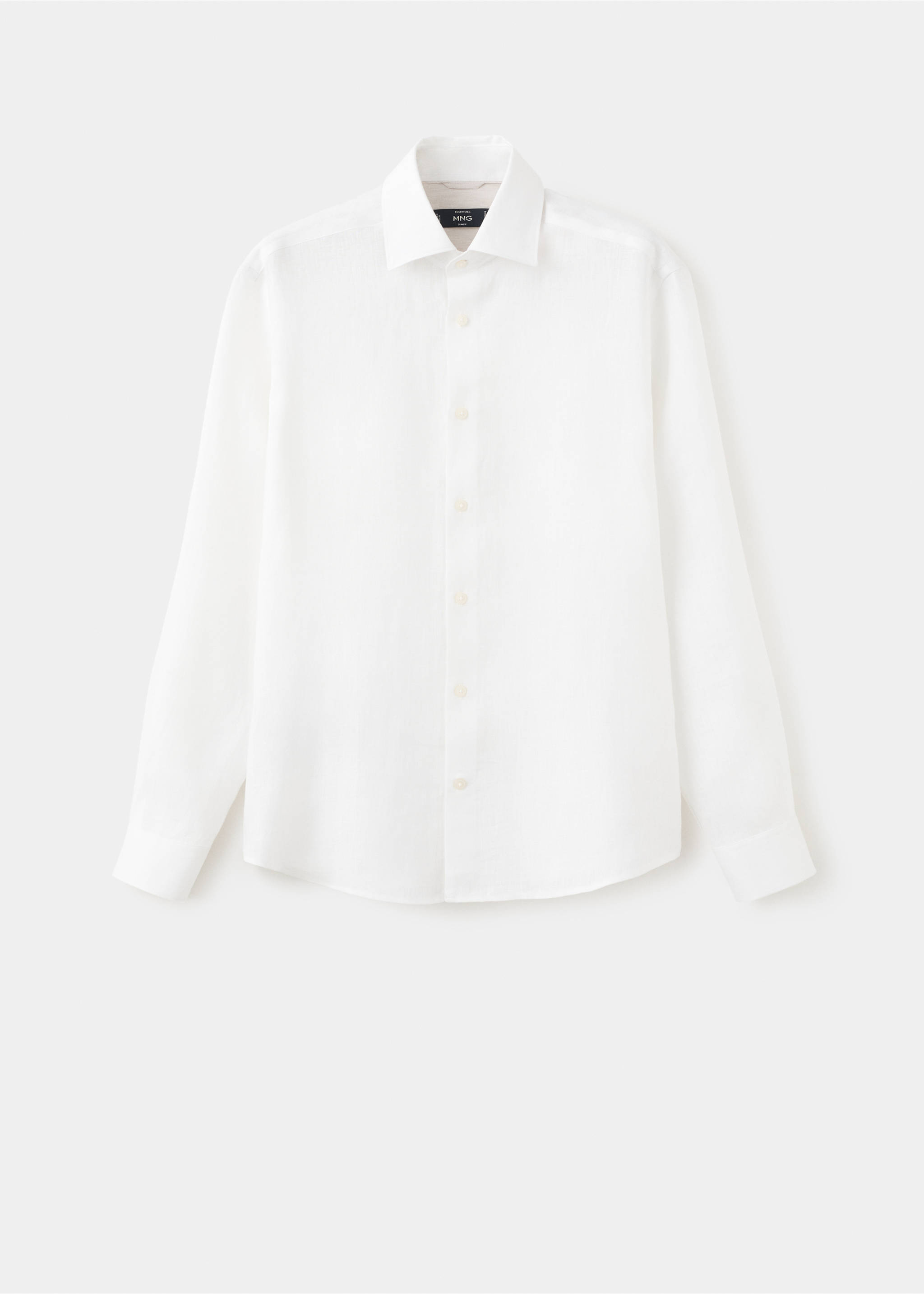 100% linen slim-fit shirt - Article without model, White. Ref: 27095947-00.