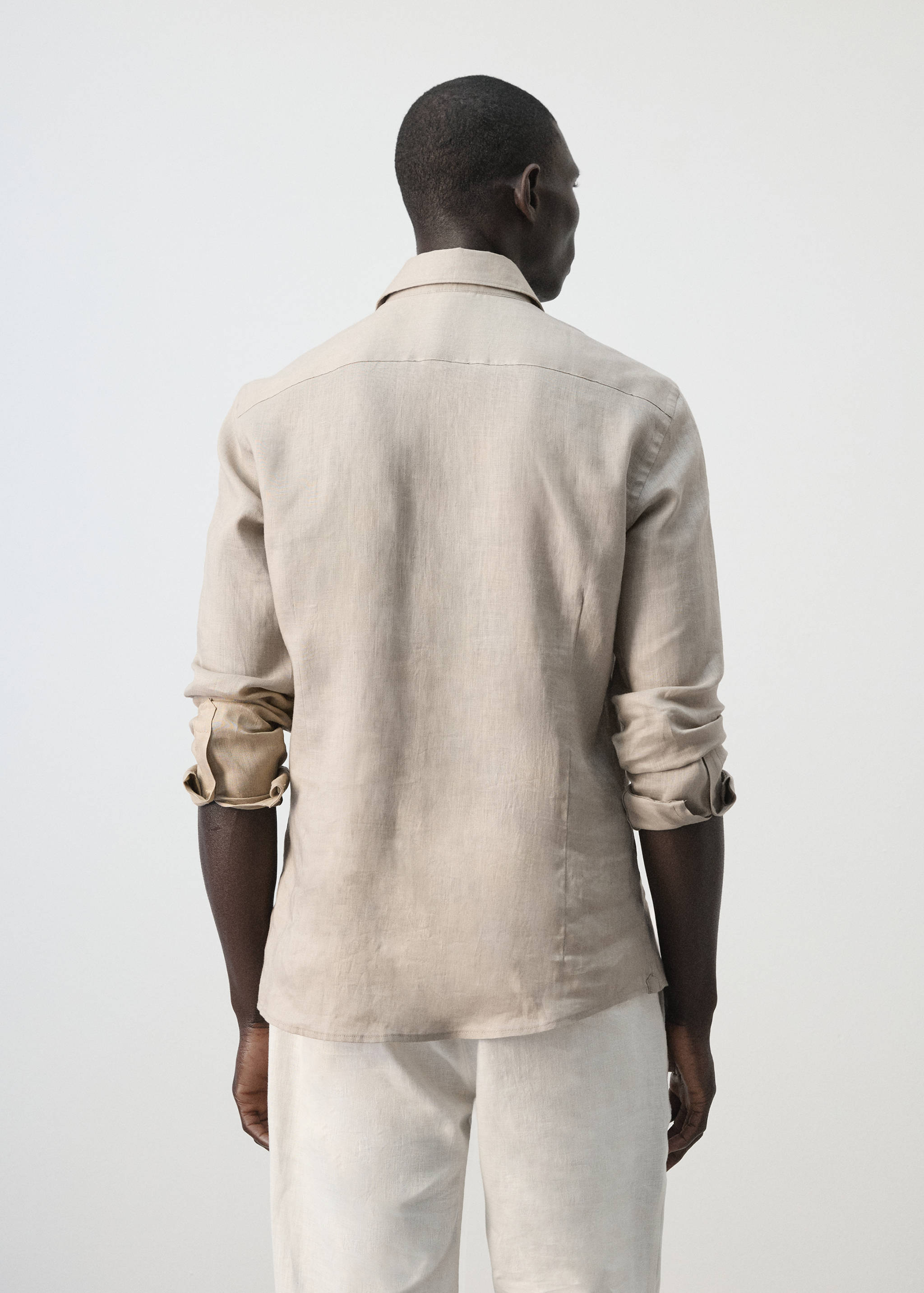 Рубашка slim fit 100% лен - Обратная сторона изделия