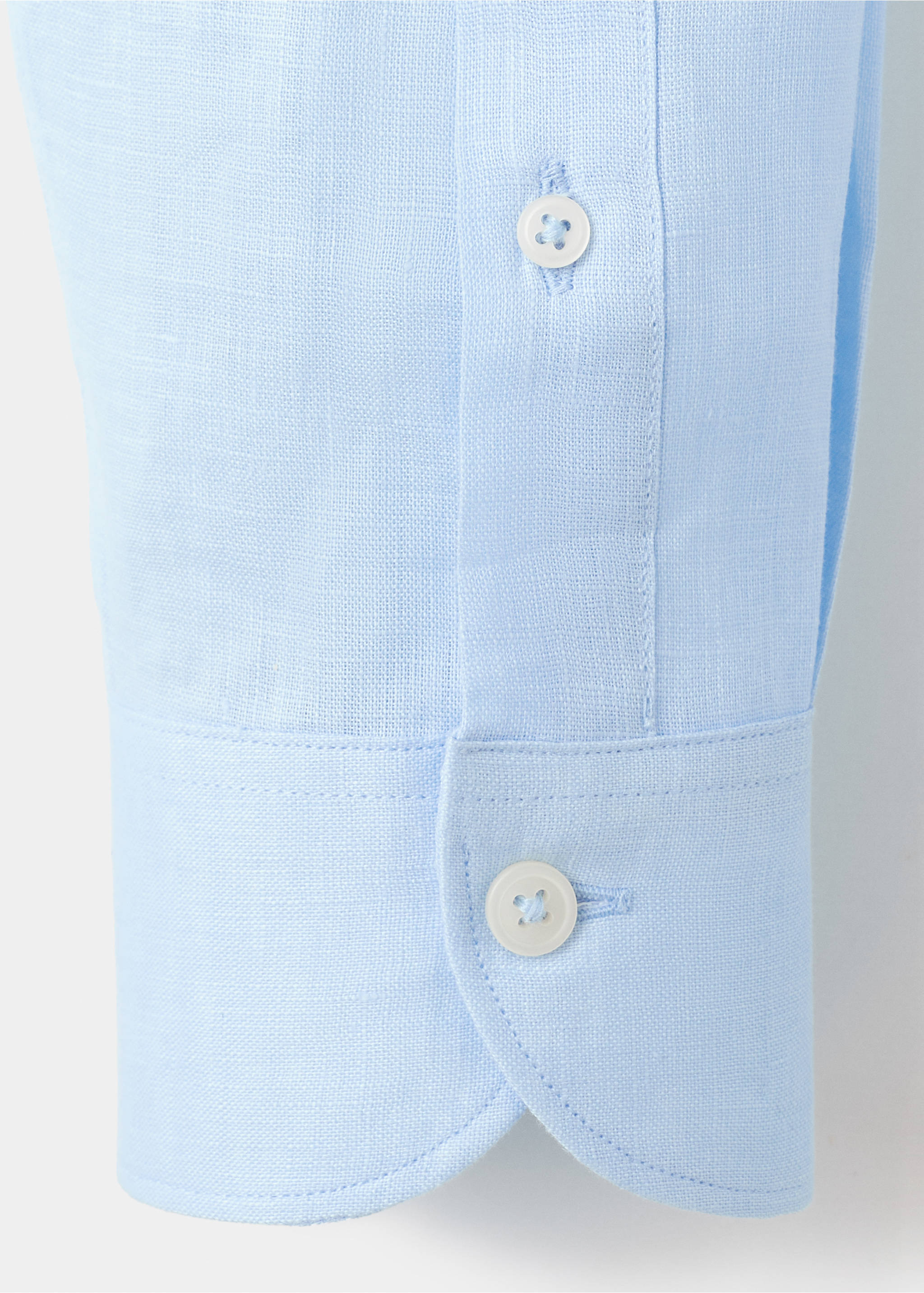 Camisa slim fit 100% lino - Detalle del artículo 0, Azul celeste. Ref: 27095947-00.