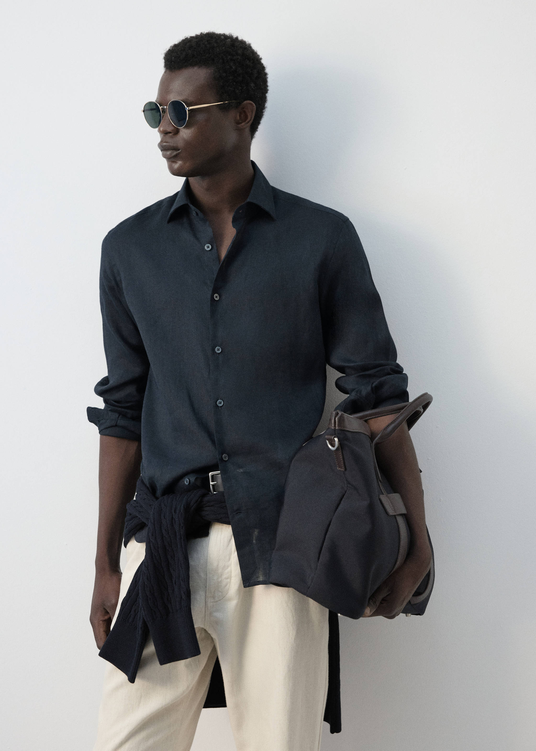 100% linen slim-fit shirt - Medium plane