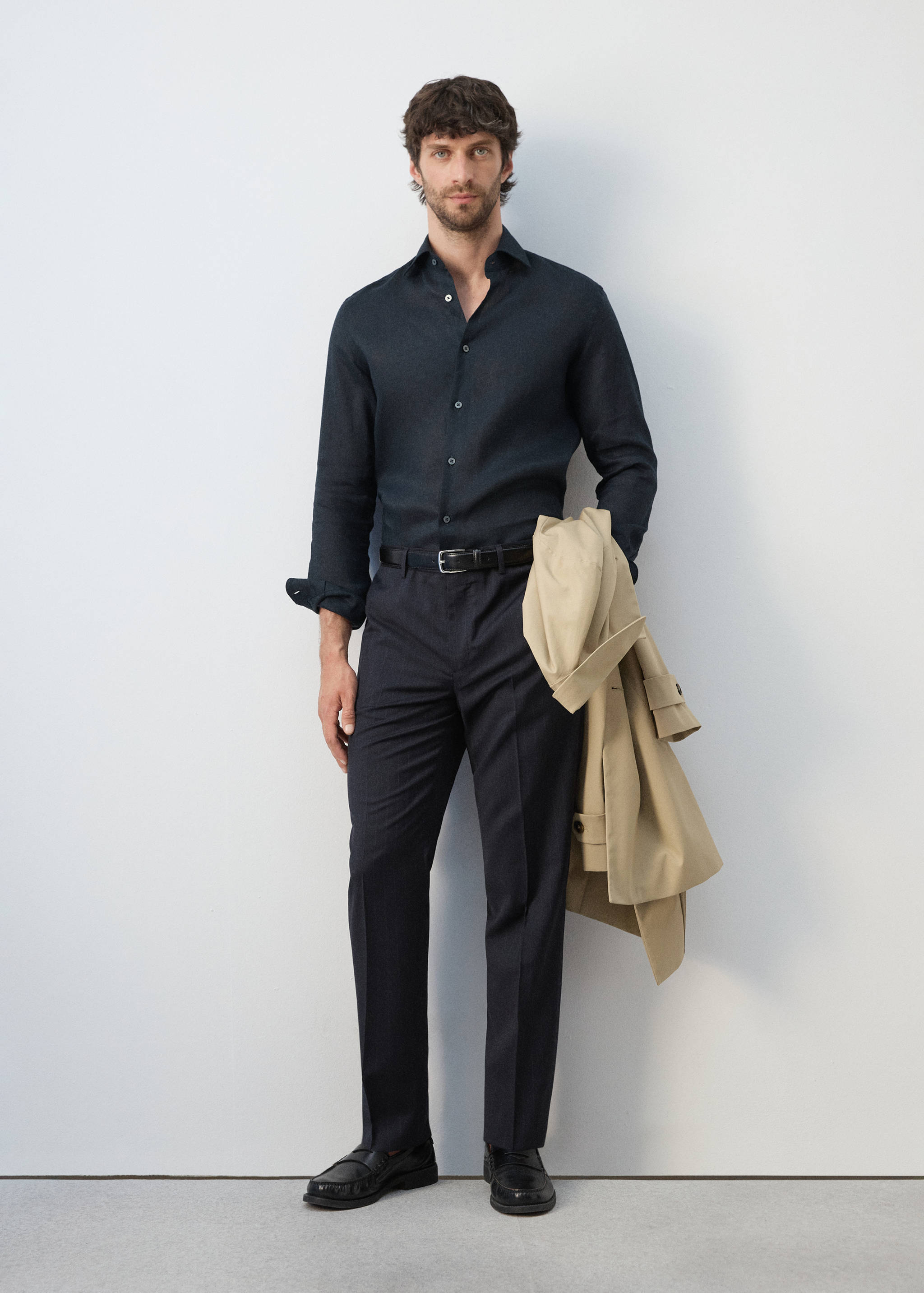 Camisa slim fit 100% lli - Pla general