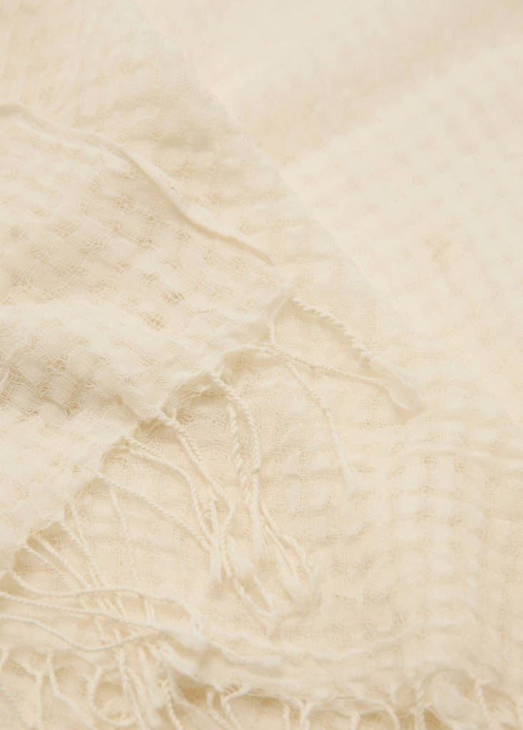 Fringed cotton scarf