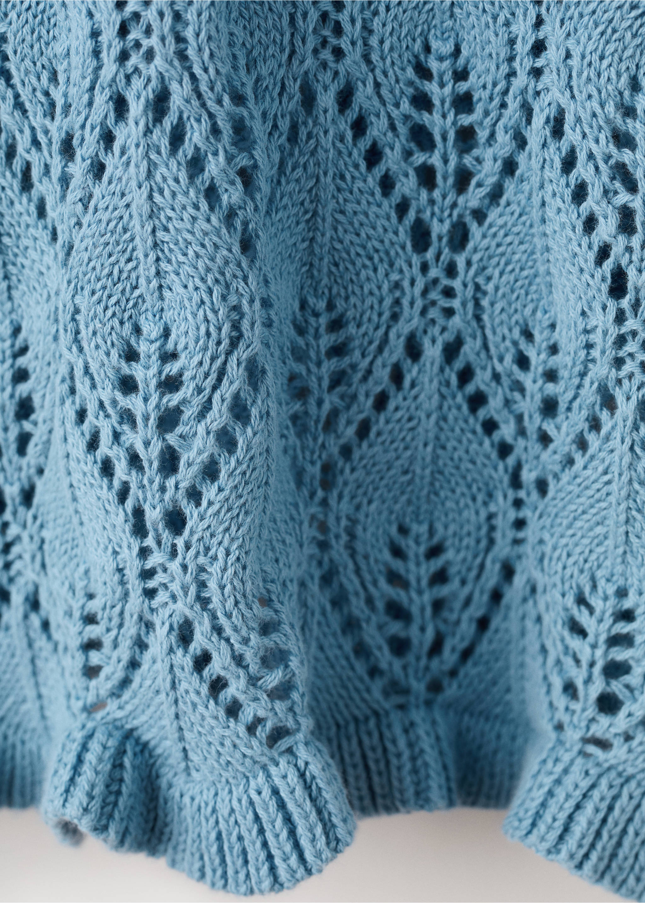 Openwork knit top - Details of the article 0, Blue. Ref: 27095949-00.