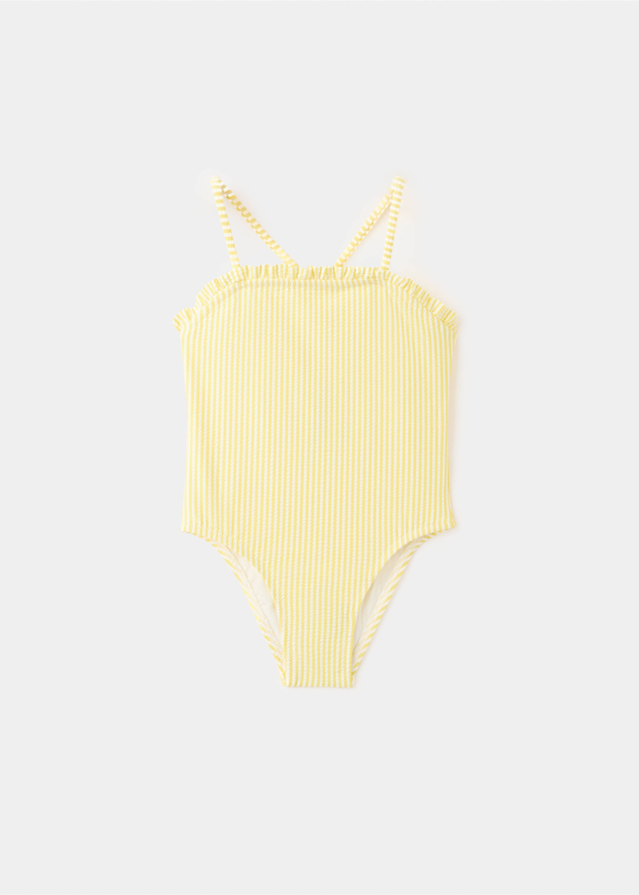 Striped textured swimsuit - Article without model, Yellow. Ref: 27095950-00.