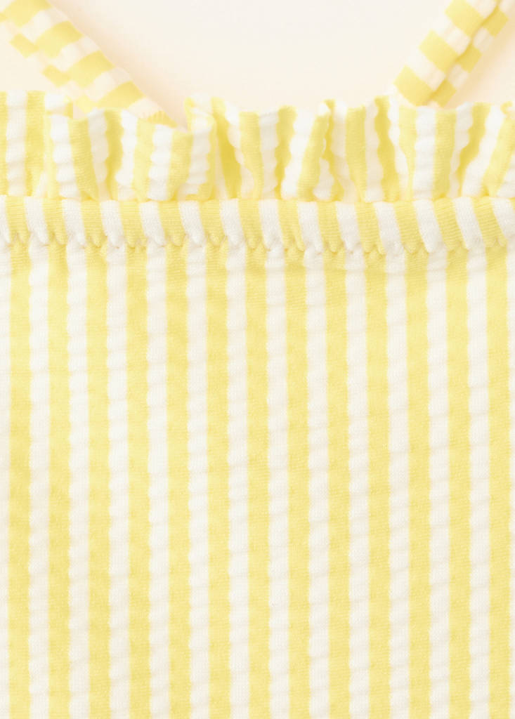 Striped textured swimsuit — Yellow