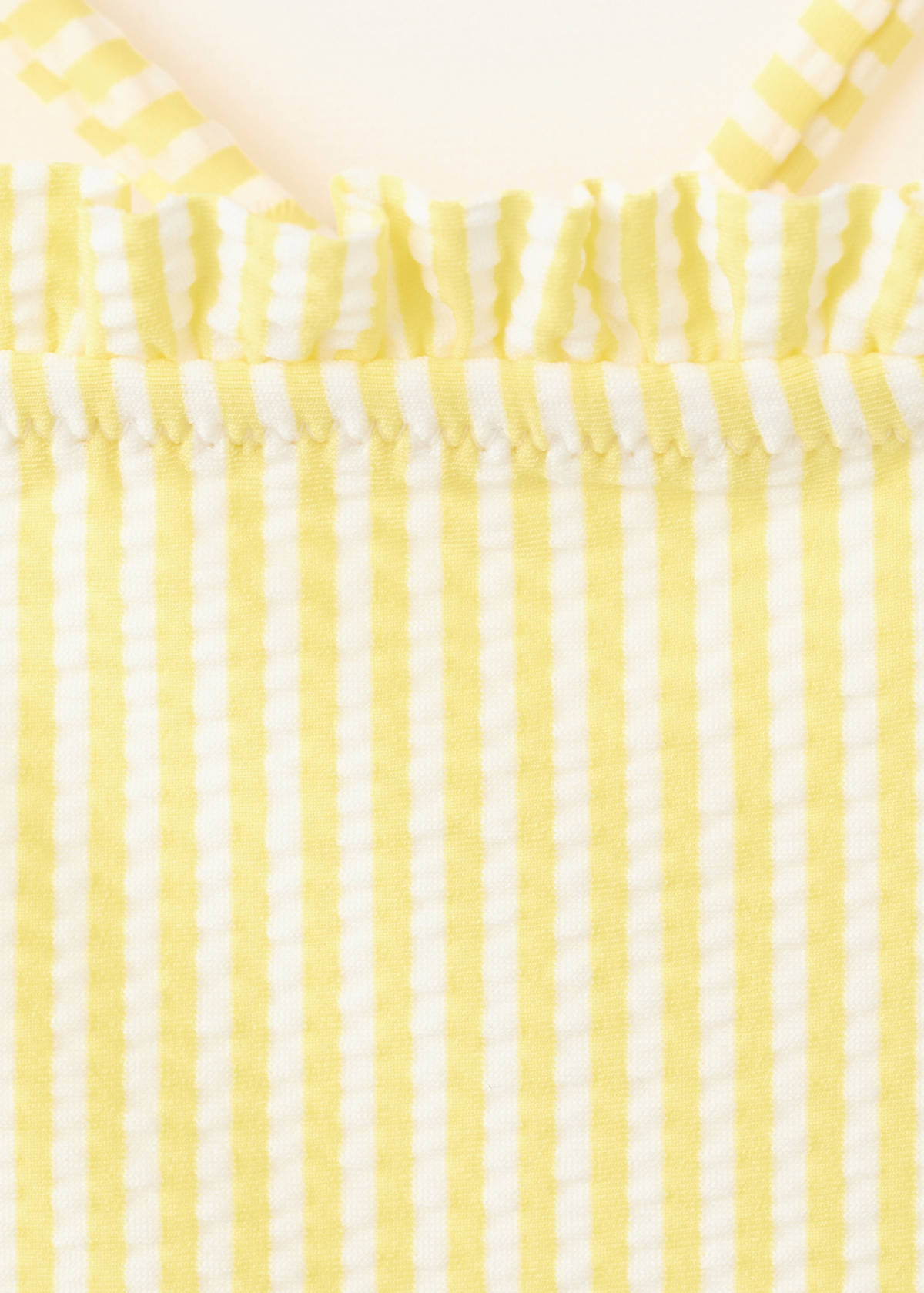 Striped textured swimsuit — Yellow