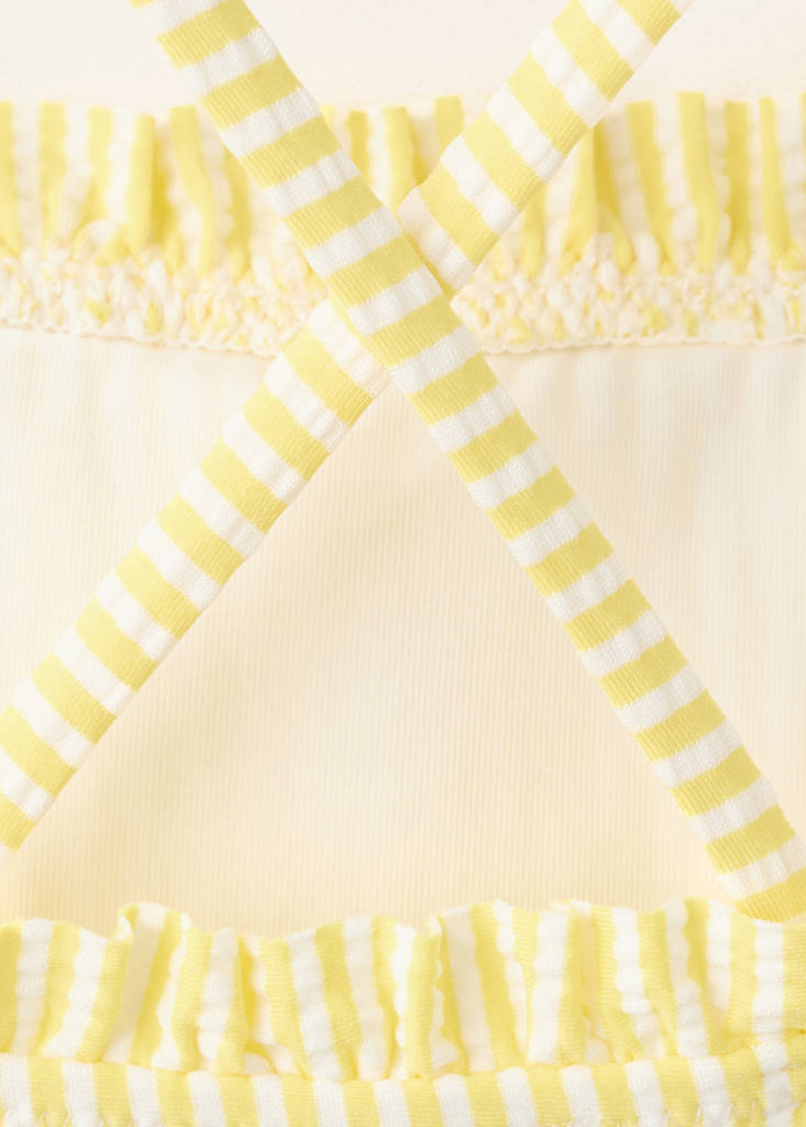 Striped textured swimsuit — Yellow